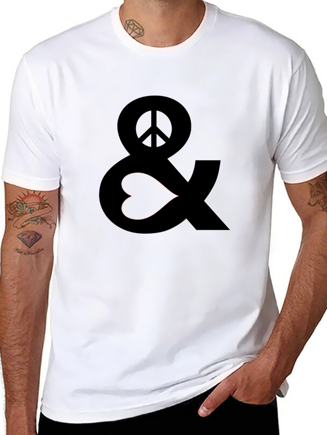 Peace & Love T-Shirt - Black Graphic Tee