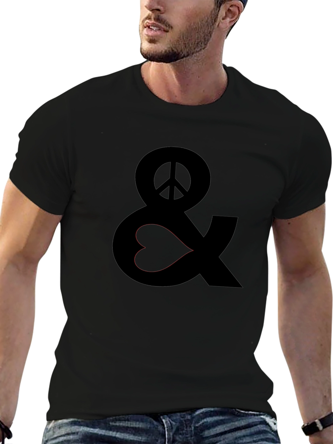 Peace & Love T-Shirt - Black Graphic Tee