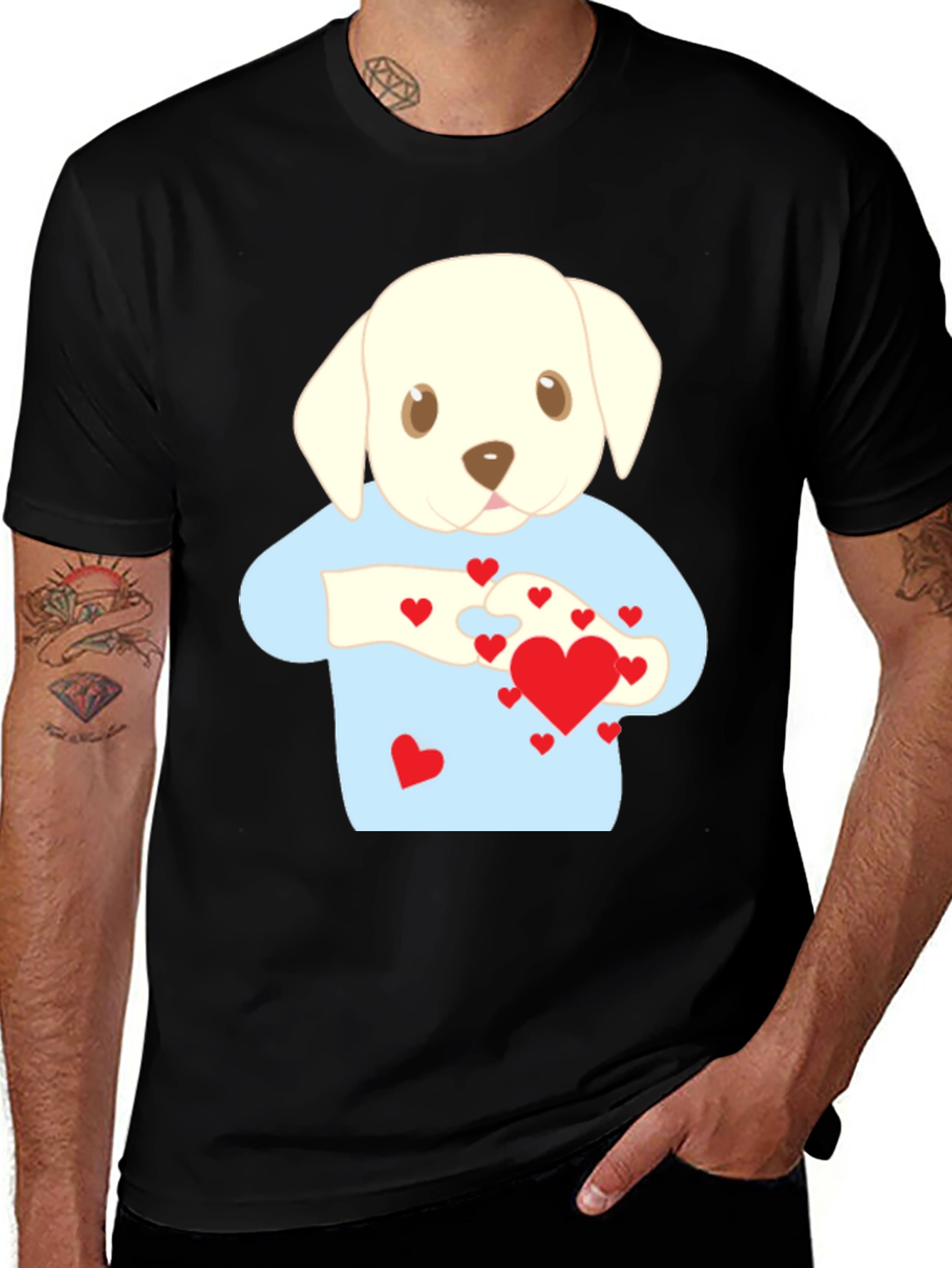 Puppy Love T-Shirt - Heart Puzzle Graphic Tee