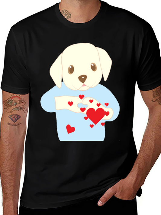 Puppy Love T-Shirt - Heart Puzzle Graphic Tee
