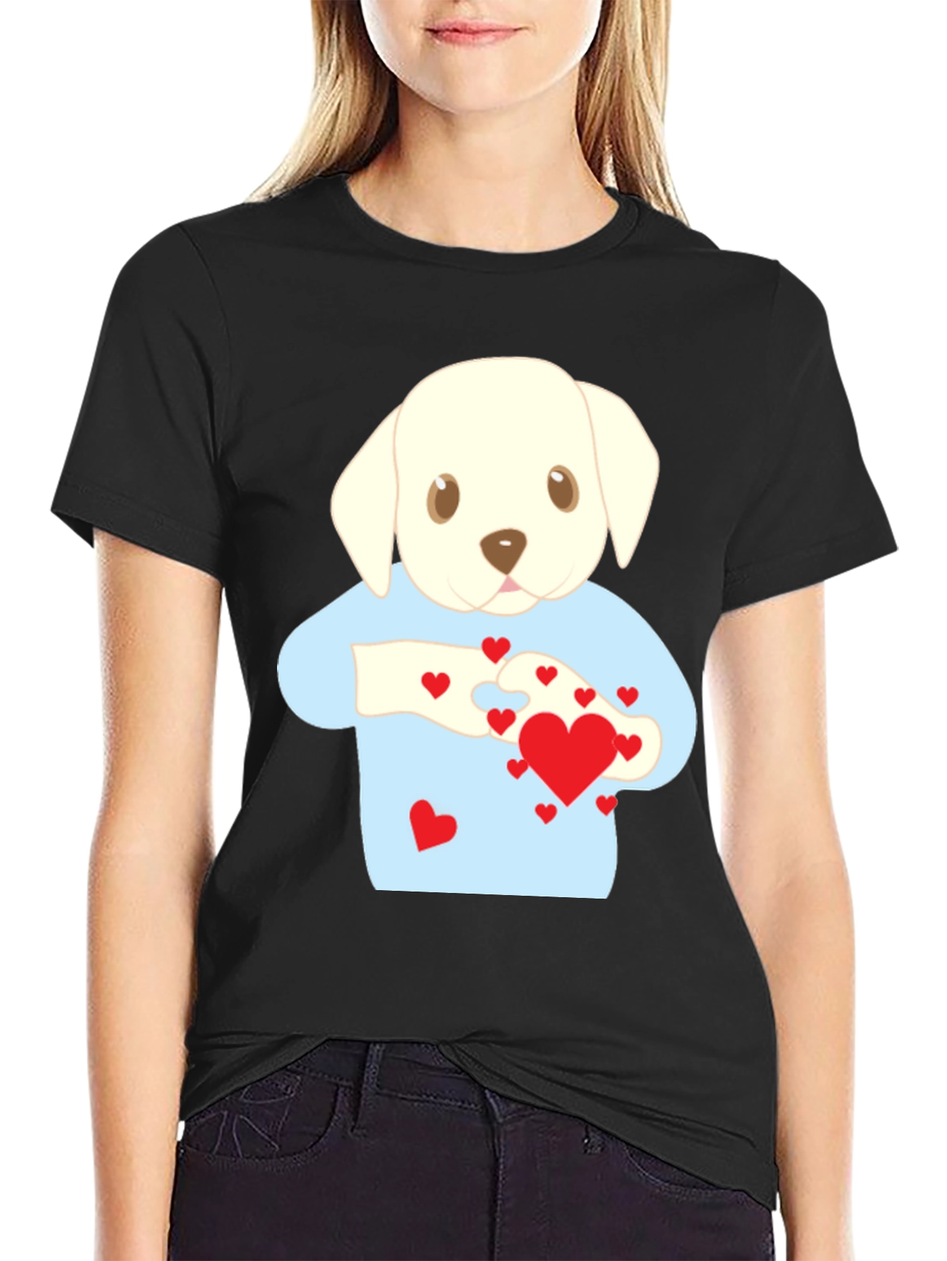 Puppy Love T-Shirt - Heart Puzzle Graphic Tee
