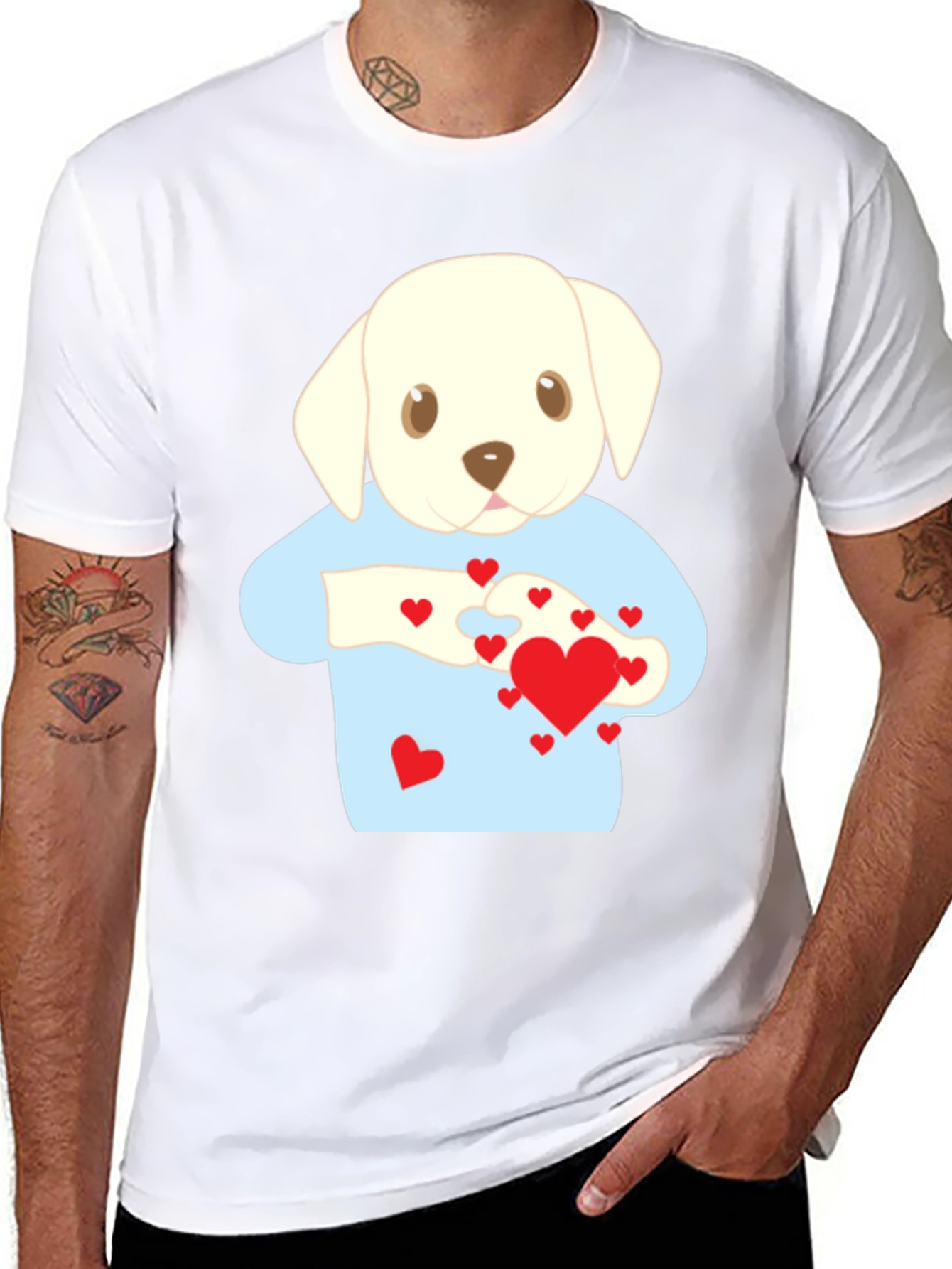 Puppy Love T-Shirt - Heart Puzzle Graphic Tee