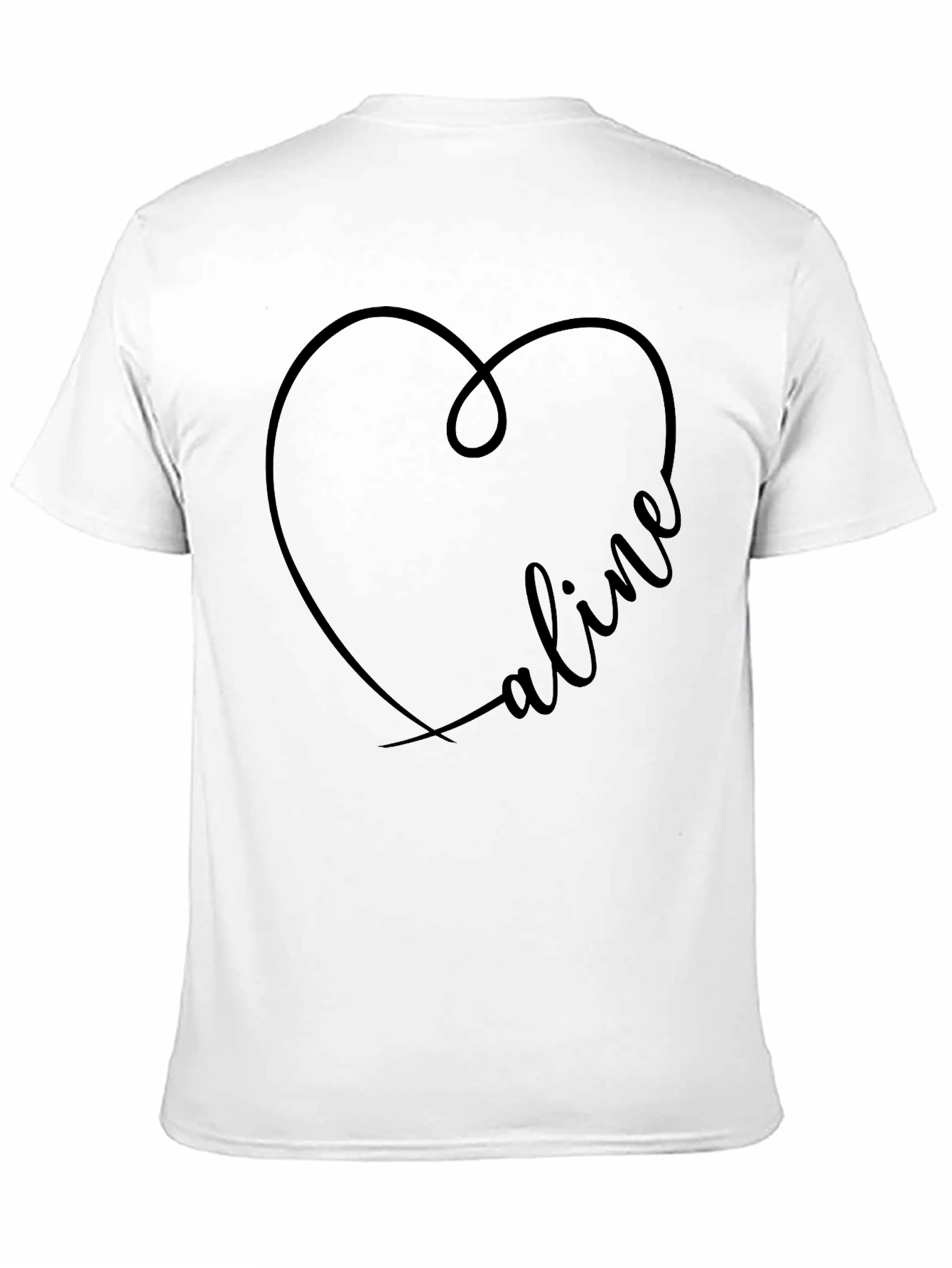 Heart Name Personalized Black Tee