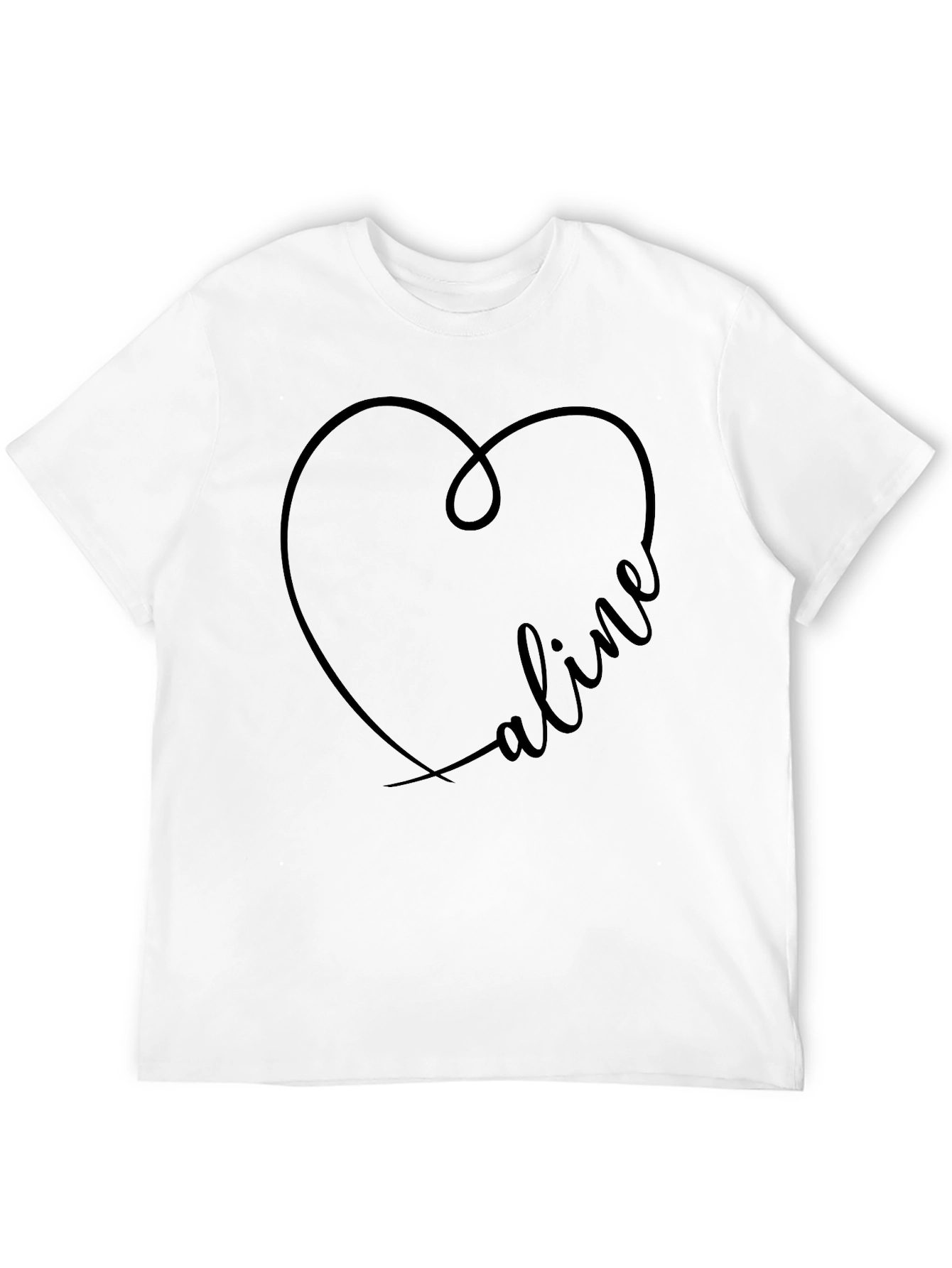 Heart Name Personalized Black Tee