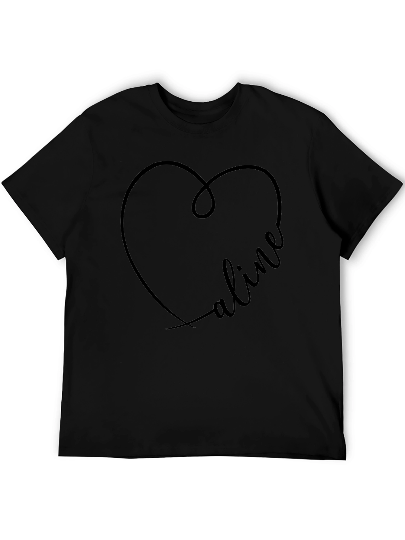 Heart Name Personalized Black Tee