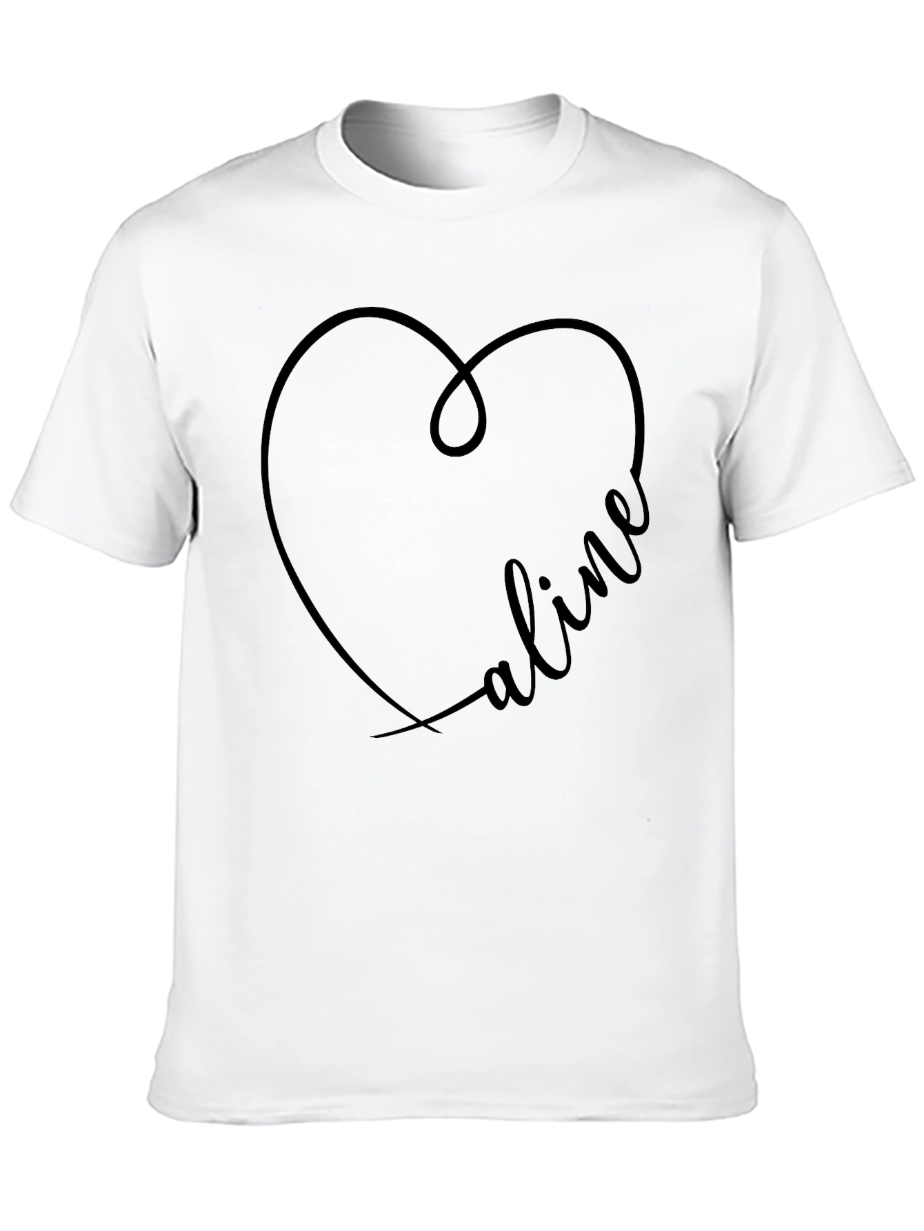 Heart Name Personalized Black Tee