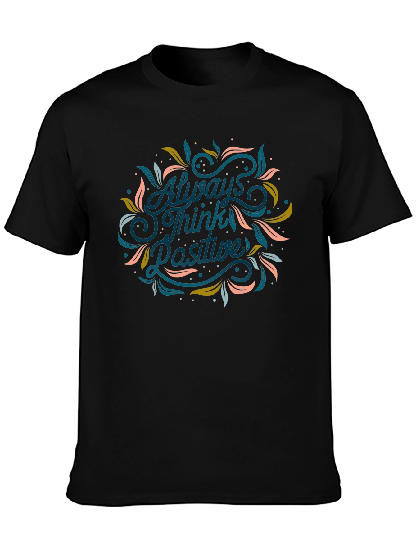 Always Think Positive Graphic Tee - Black