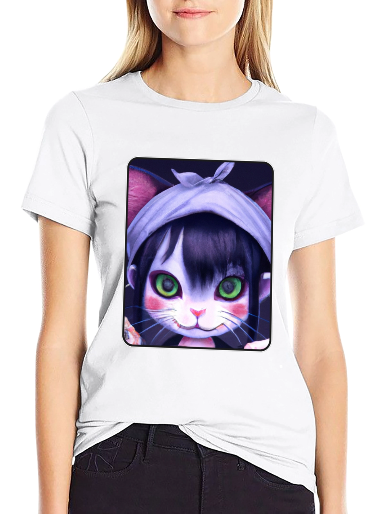 Anime Cat Girl T-Shirt - Unique Graphic Tee