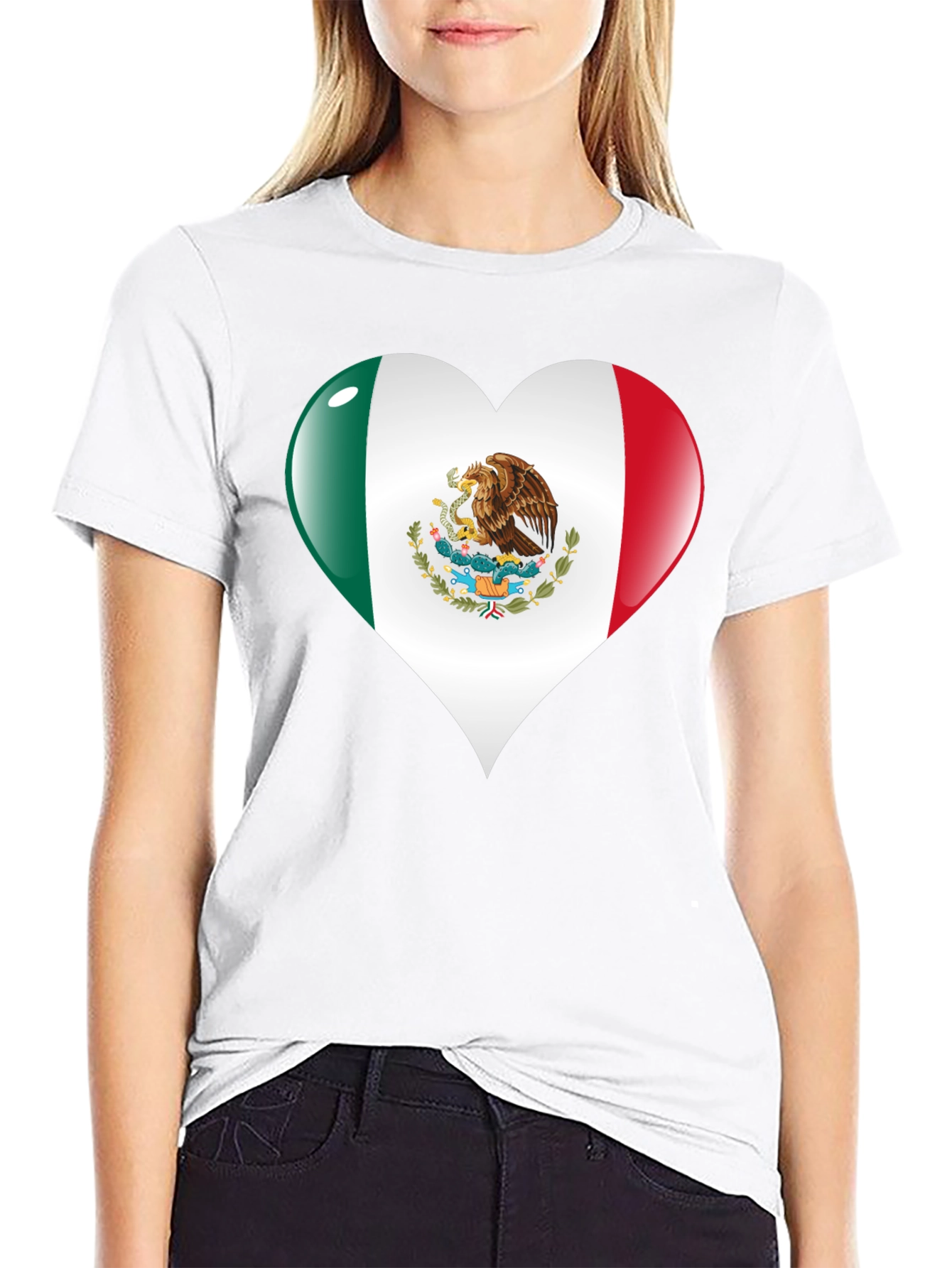 Mexican Flag Heart T-Shirt - Viva Mexico!