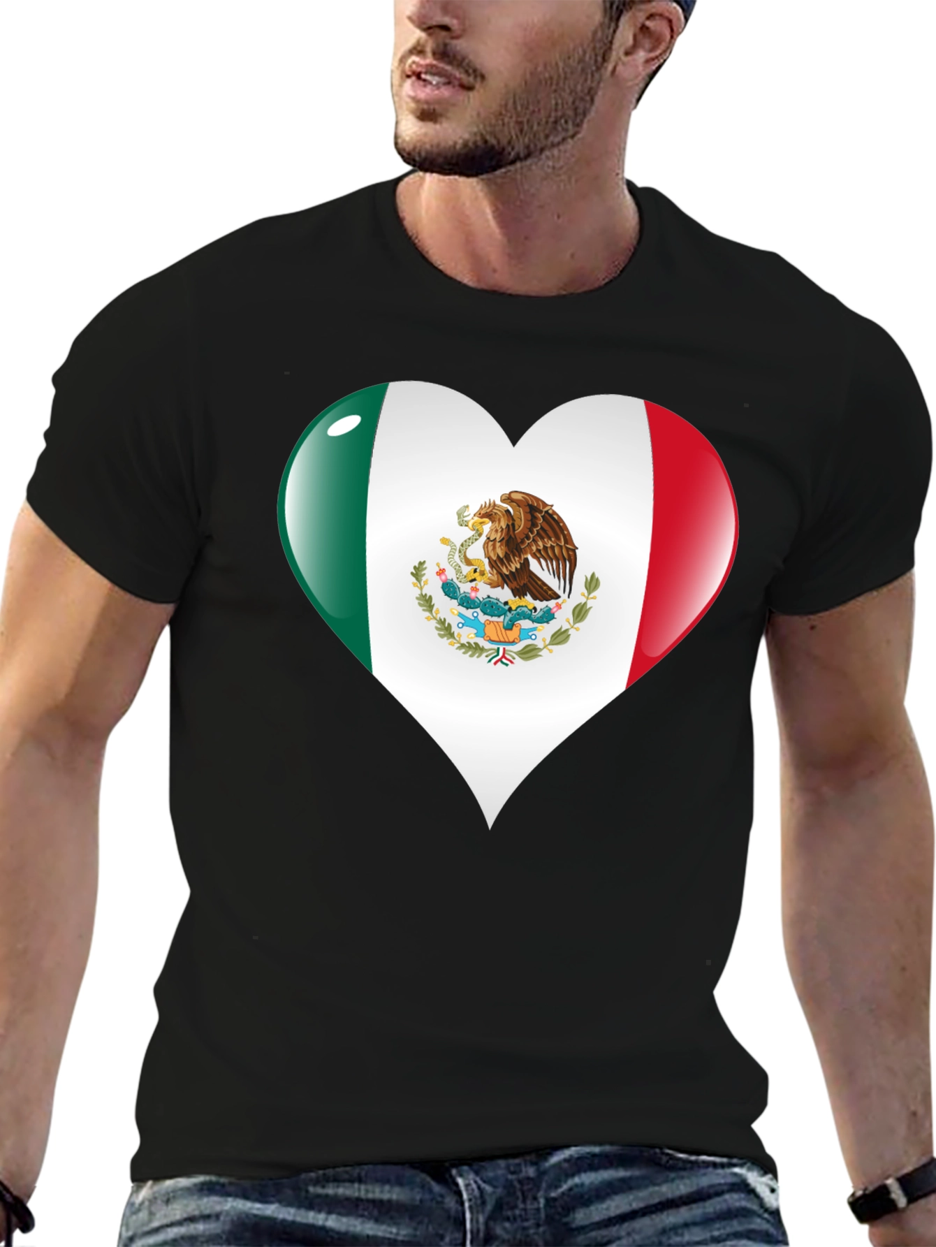 Mexican Flag Heart T-Shirt - Viva Mexico!