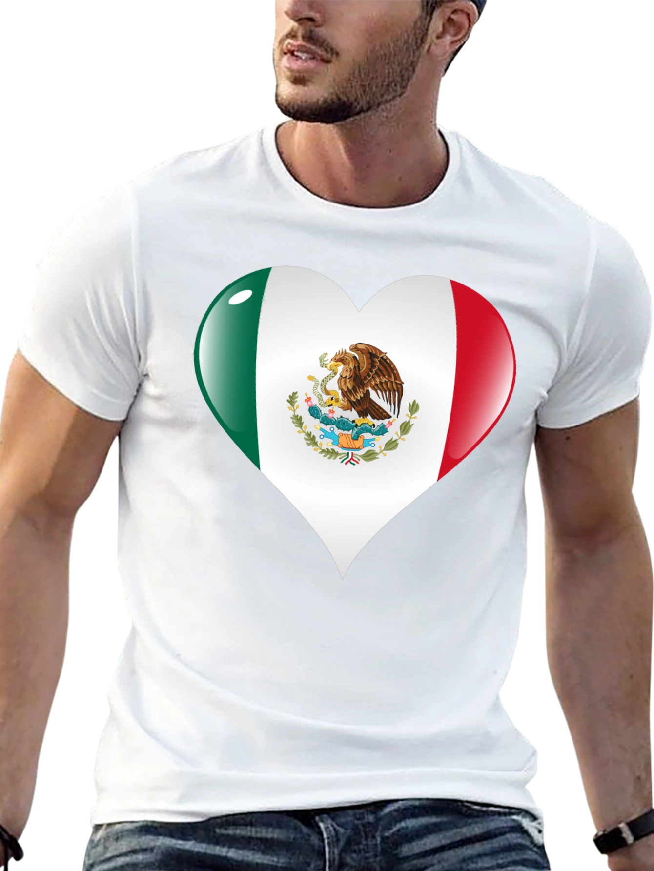 Mexican Flag Heart T-Shirt - Viva Mexico!