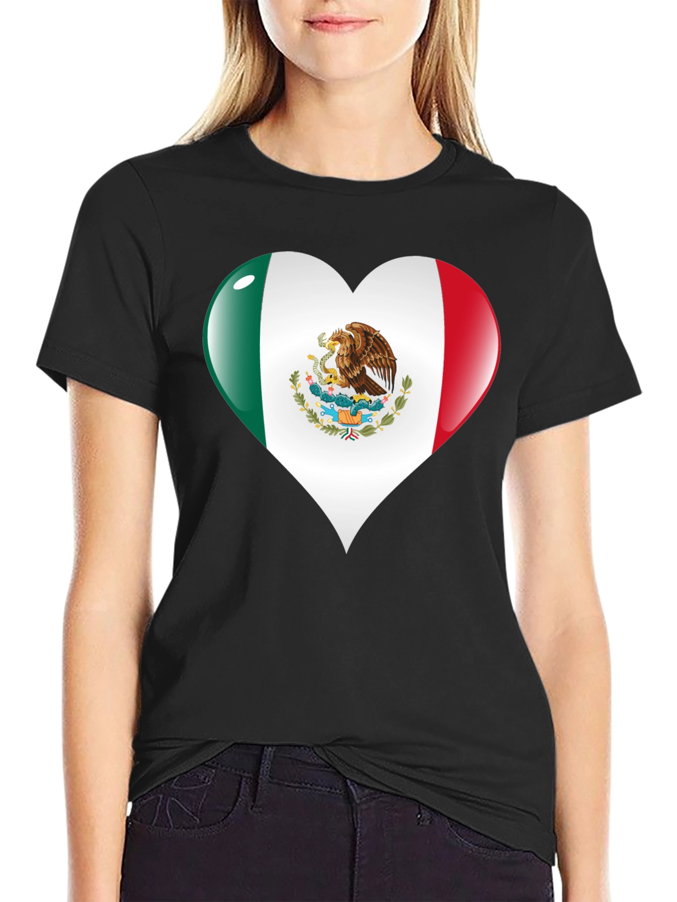 Mexican Flag Heart T-Shirt - Viva Mexico!