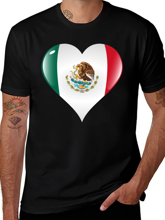 Mexican Flag Heart T-Shirt - Viva Mexico!