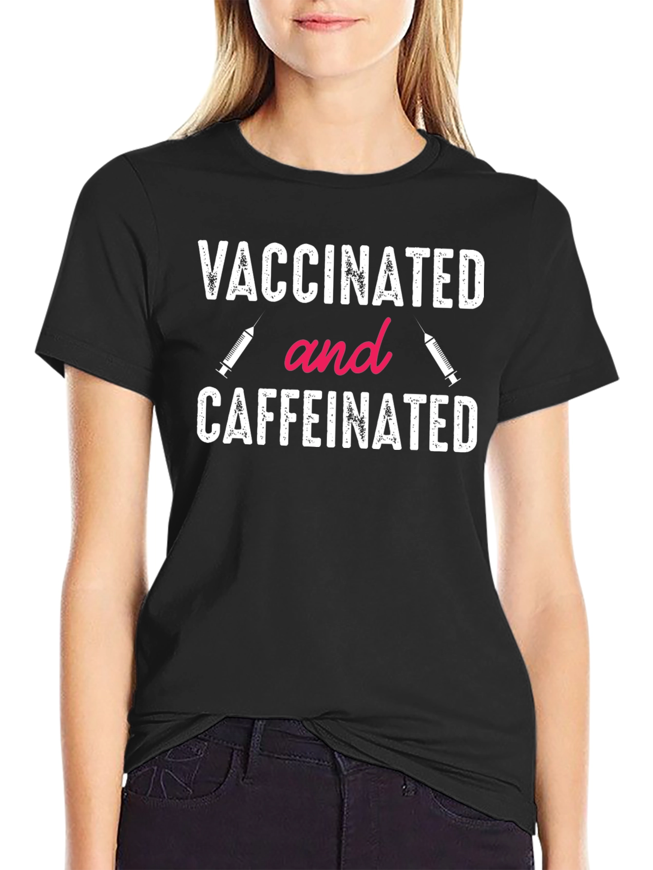 Vaccinated and Caffeinated T-Shirt
