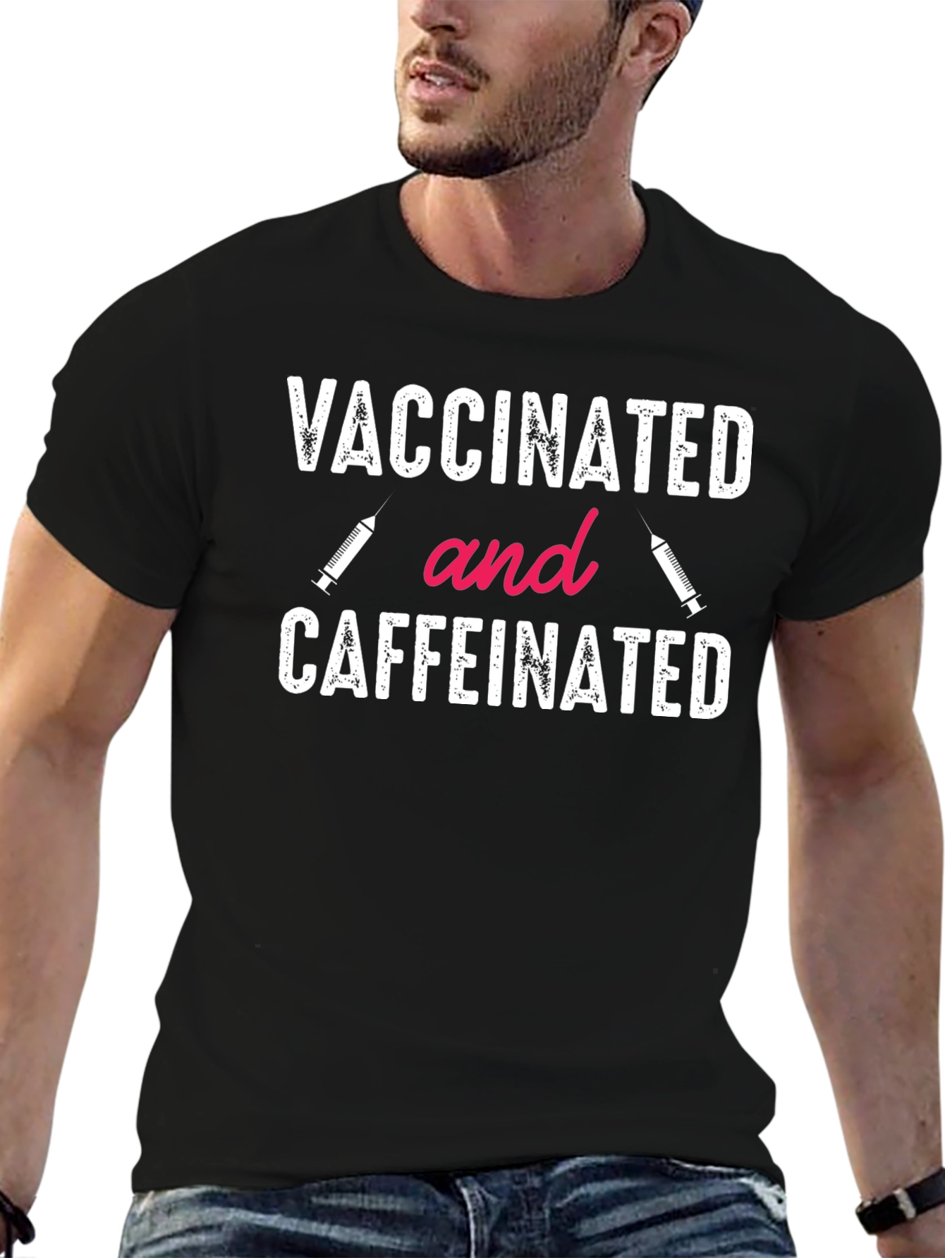 Vaccinated and Caffeinated T-Shirt