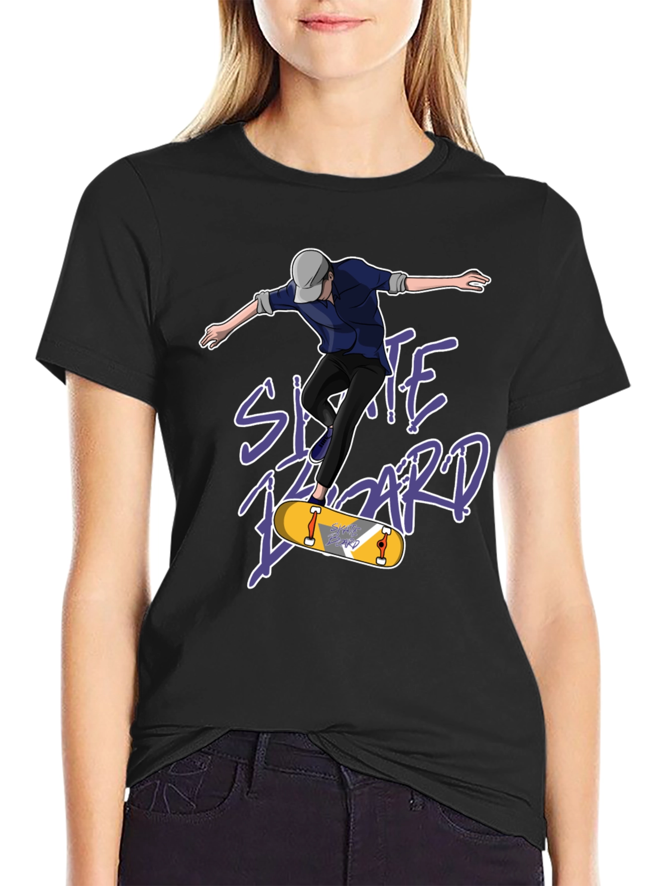 Skateboard T-Shirt - Black Graphic Tee