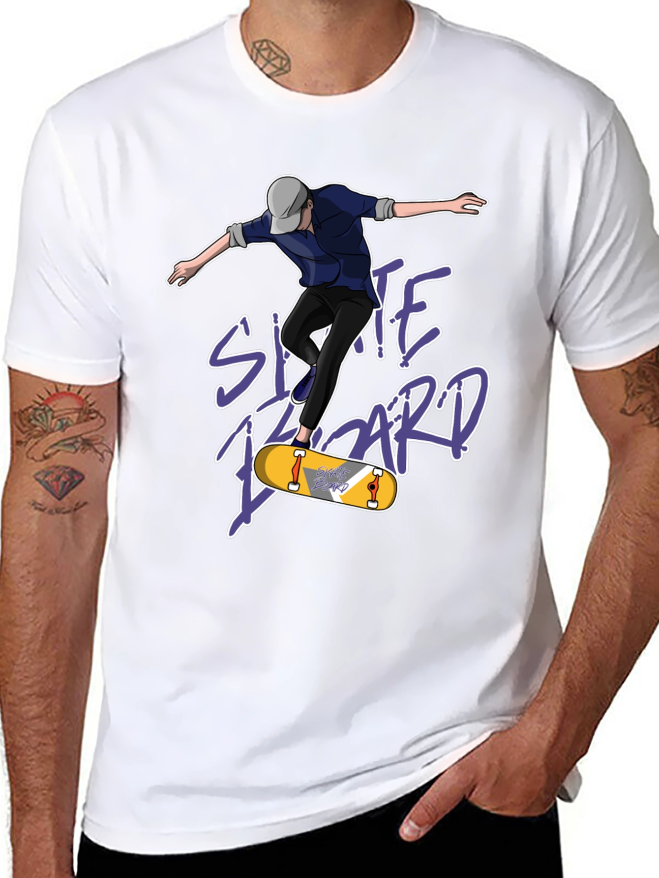 Skateboard T-Shirt - Black Graphic Tee