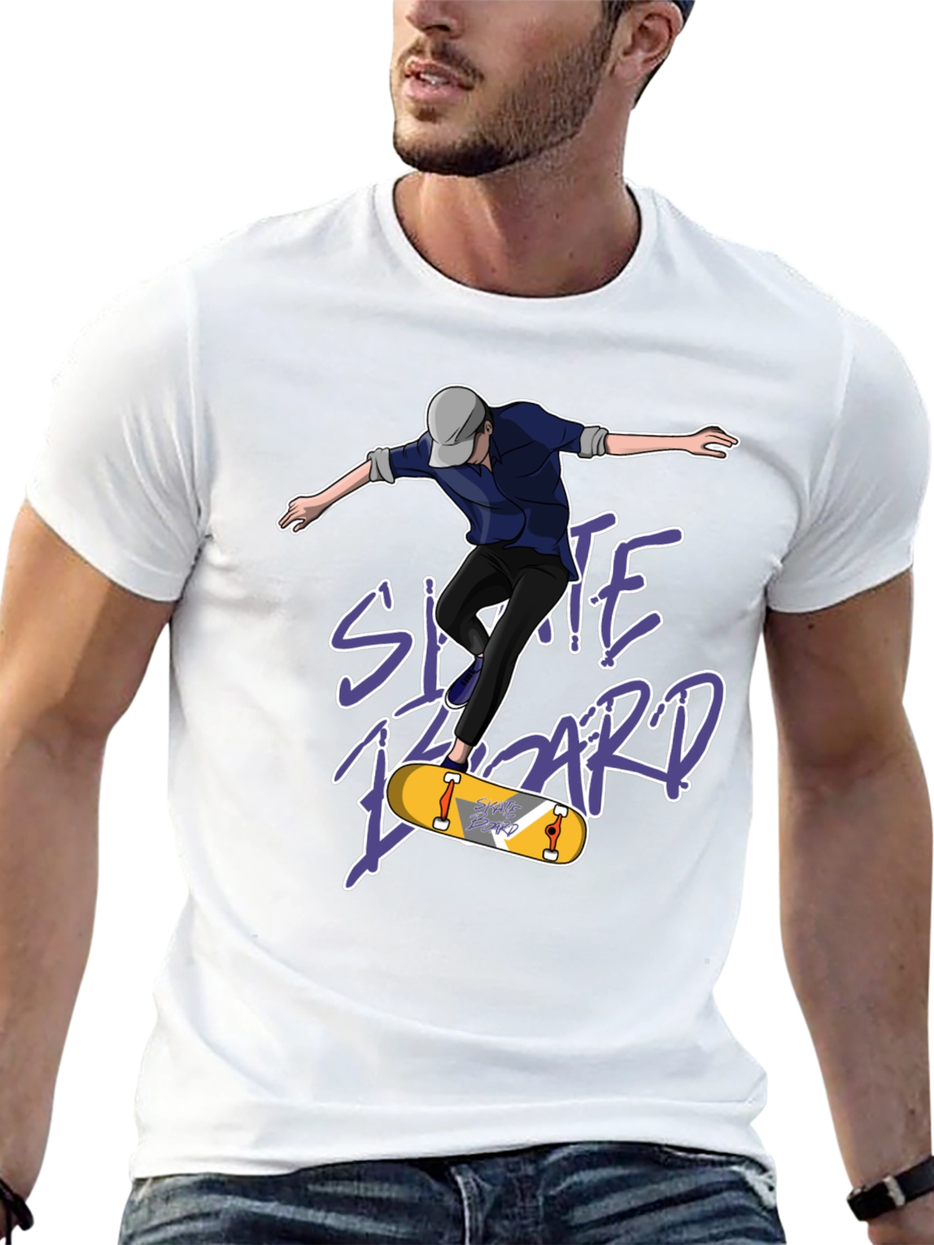 Skateboard T-Shirt - Black Graphic Tee