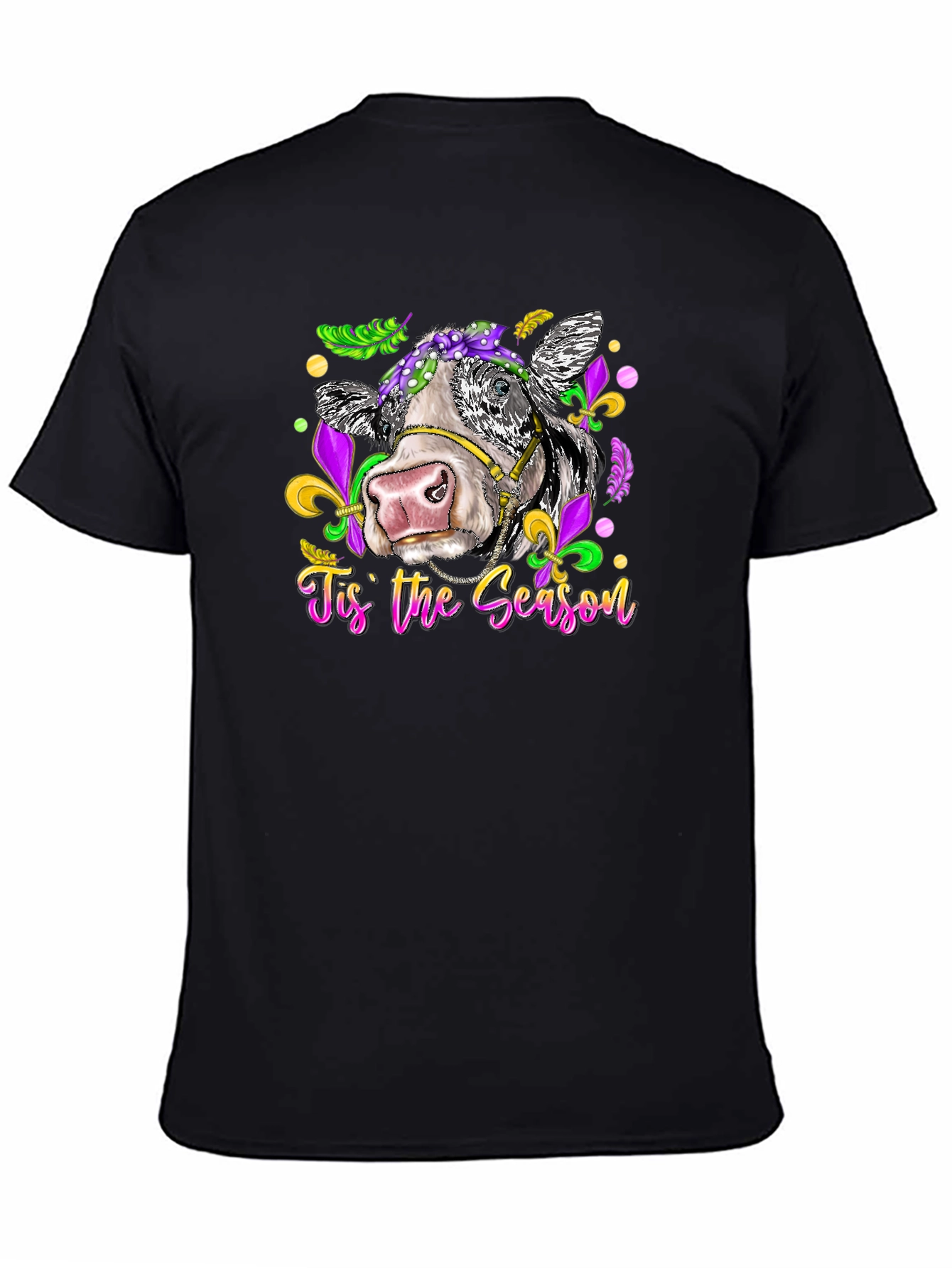 Mardi Gras Cow T-Shirt - Tis the Season
