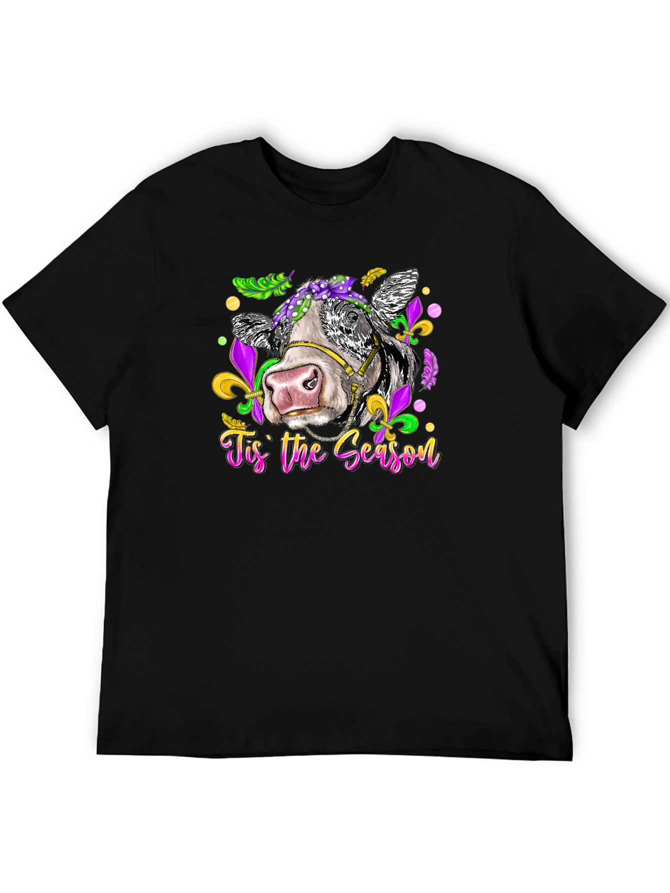 Mardi Gras Cow T-Shirt - Tis the Season