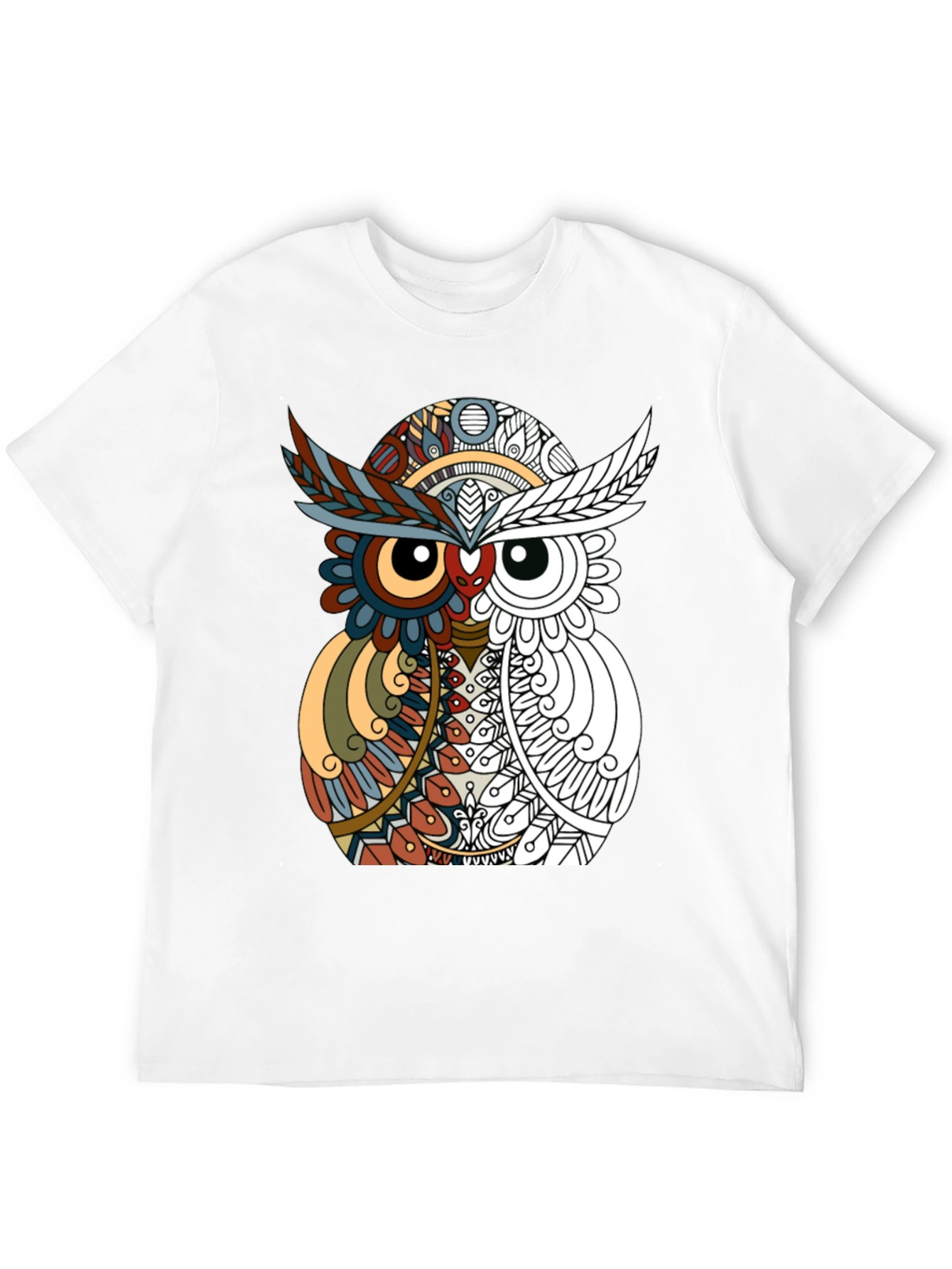 Abstract Owl Graphic Tee - Mens Black T-Shirt