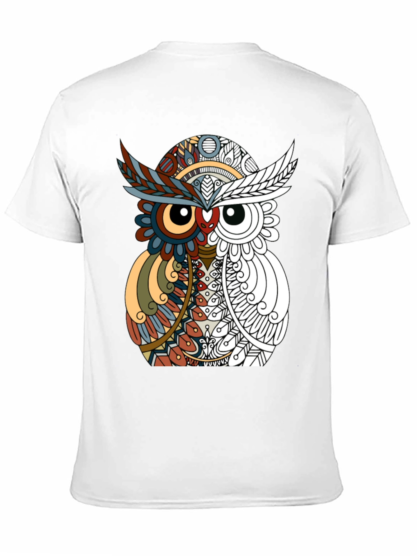 Abstract Owl Graphic Tee - Mens Black T-Shirt