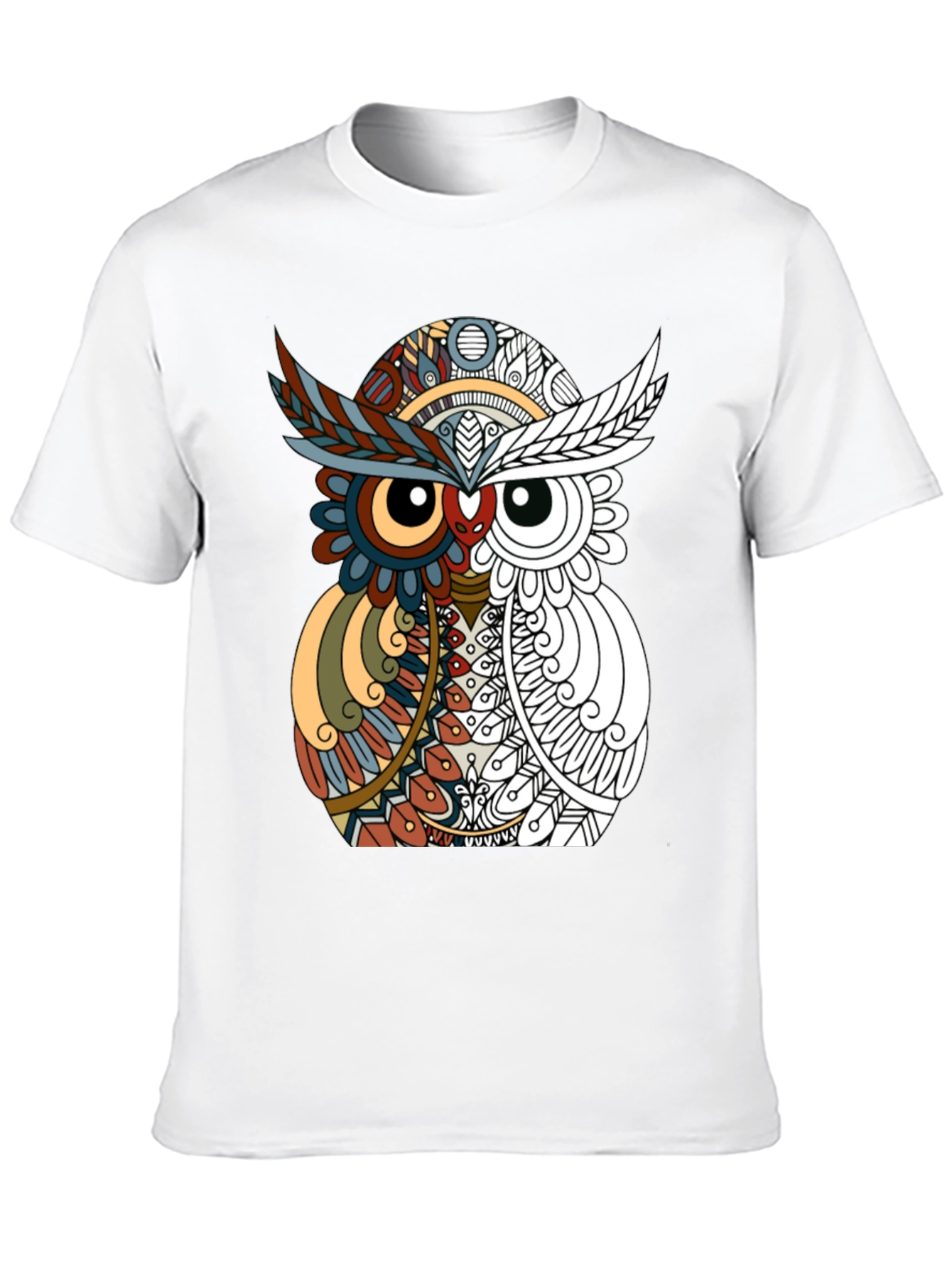 Abstract Owl Graphic Tee - Mens Black T-Shirt