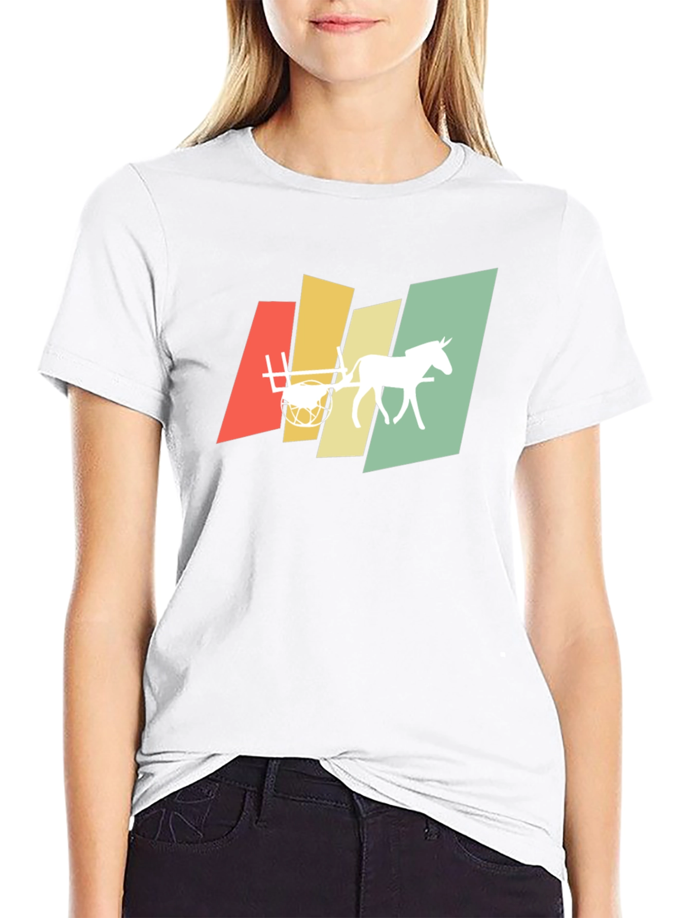 Retro Horse and Cart Graphic T-Shirt