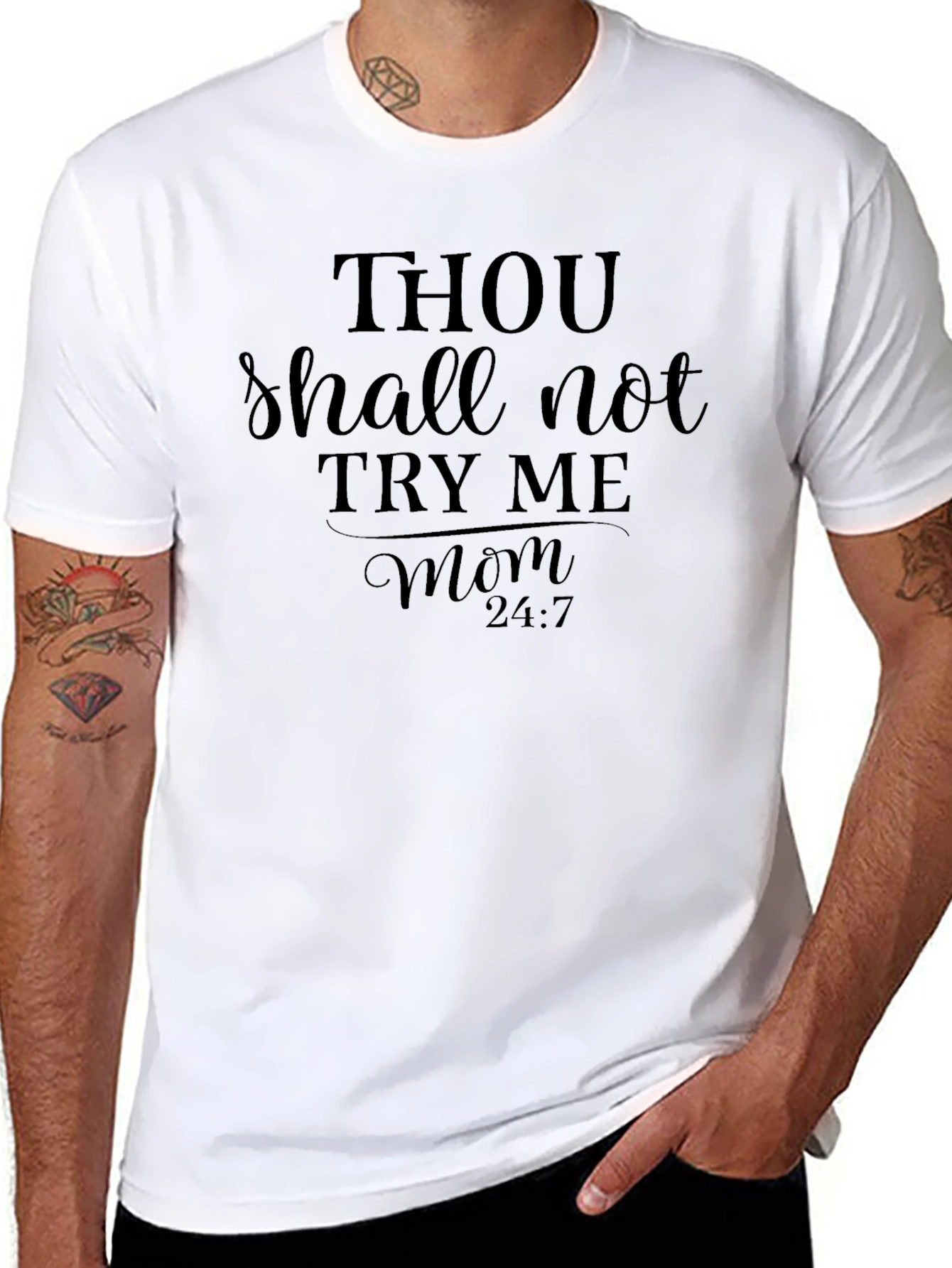 Thou Shall Not Try Me Mom Graphic Tee