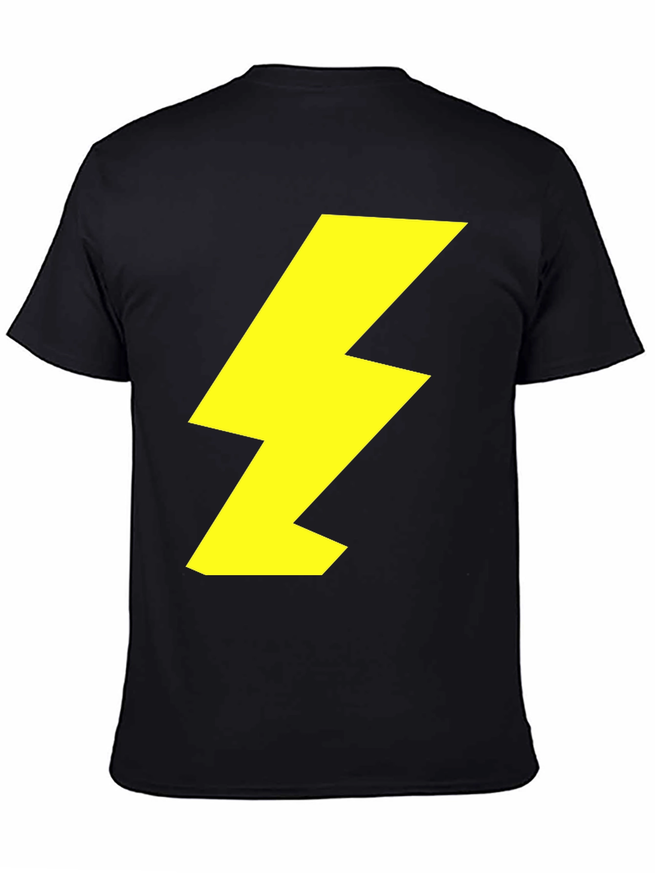 Lightning Bolt Graphic Tee - Black Cotton Shirt