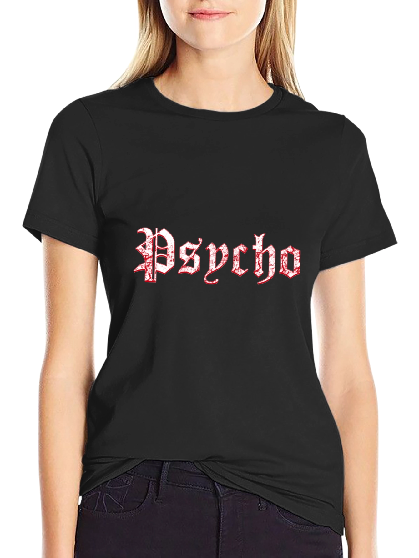 Psycho Gothic Style Black T-Shirt