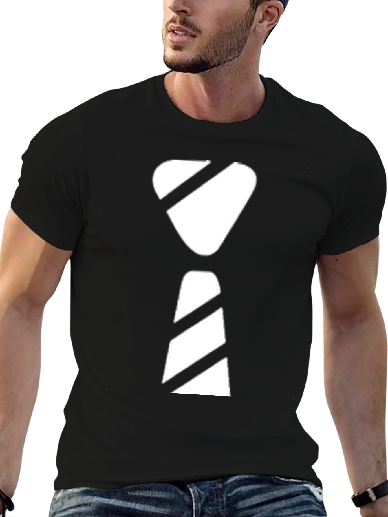 Modern Graphic Tie T-Shirt - Casual Style