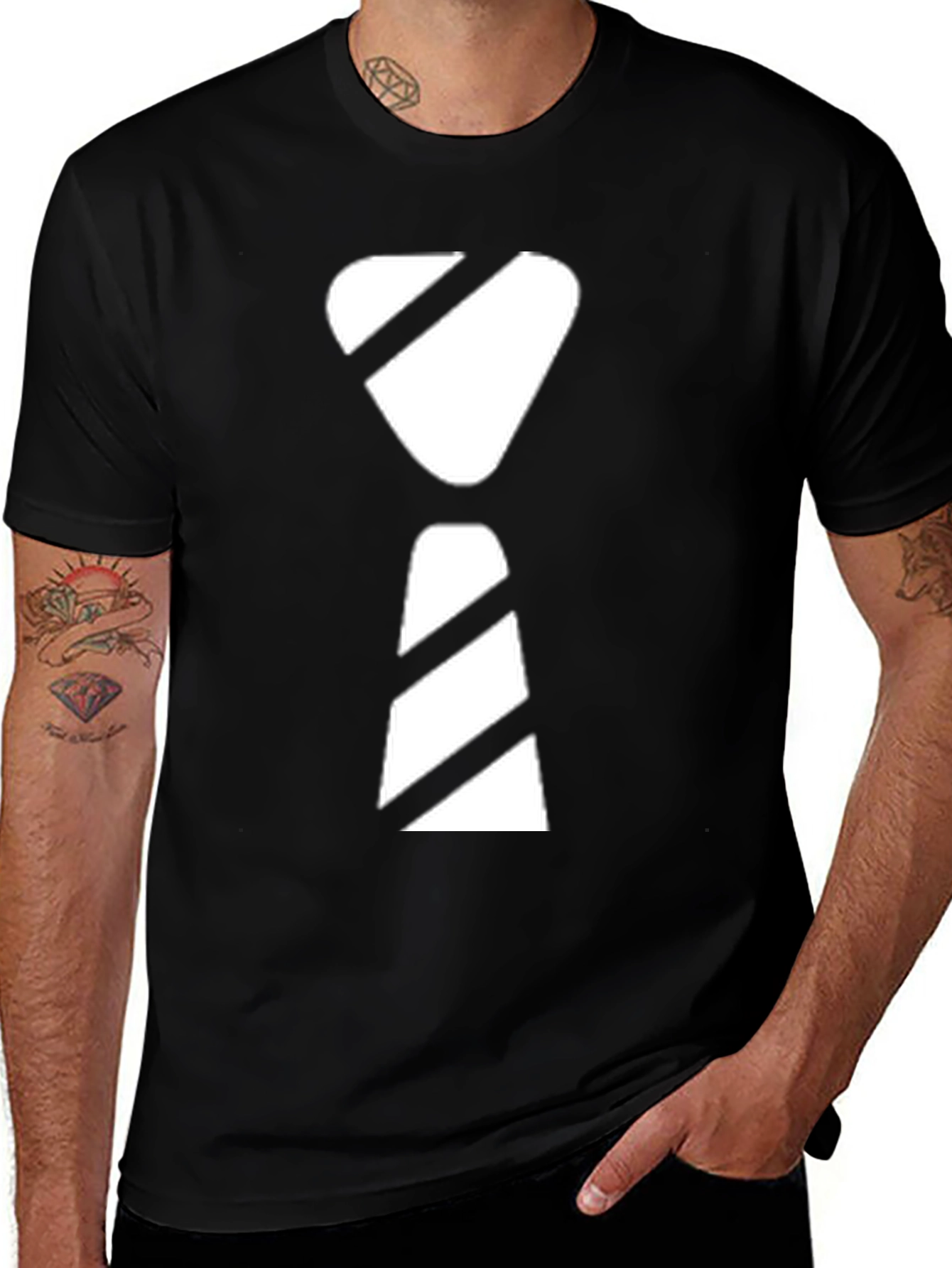 Modern Graphic Tie T-Shirt - Casual Style