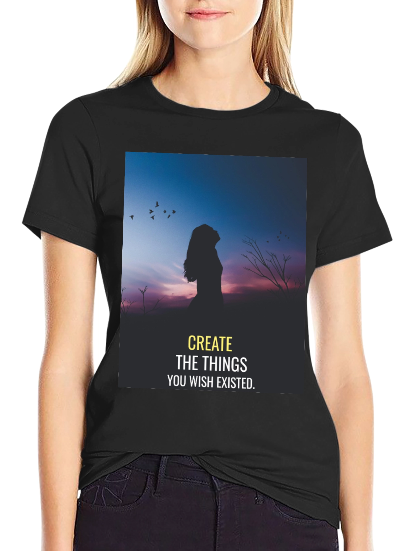 Inspirational Silhouette T-Shirt: Dream It Create It