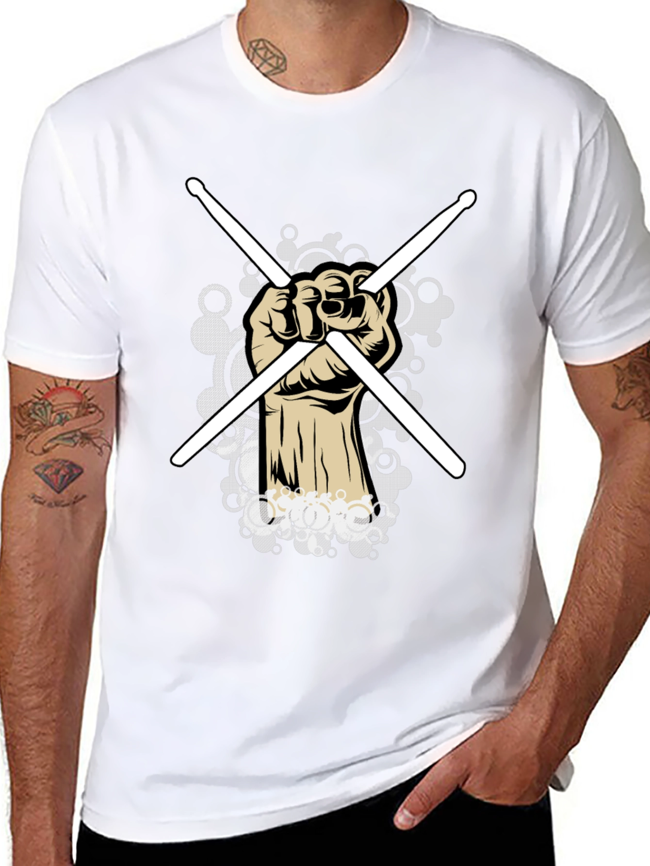 Drummer Fist T-Shirt - Rock and Roll Style
