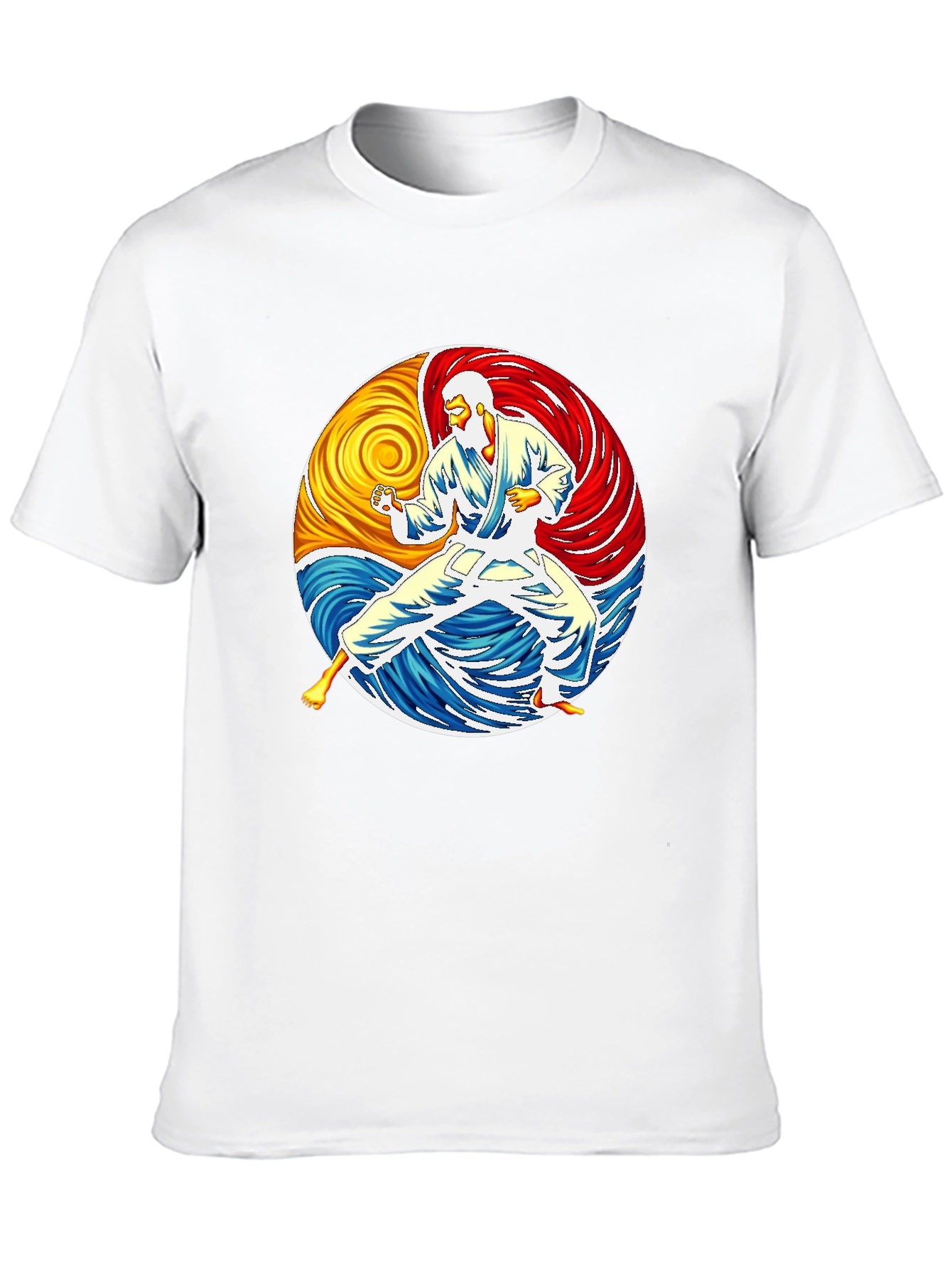 Karate Yin Yang Graphic Black T-Shirt