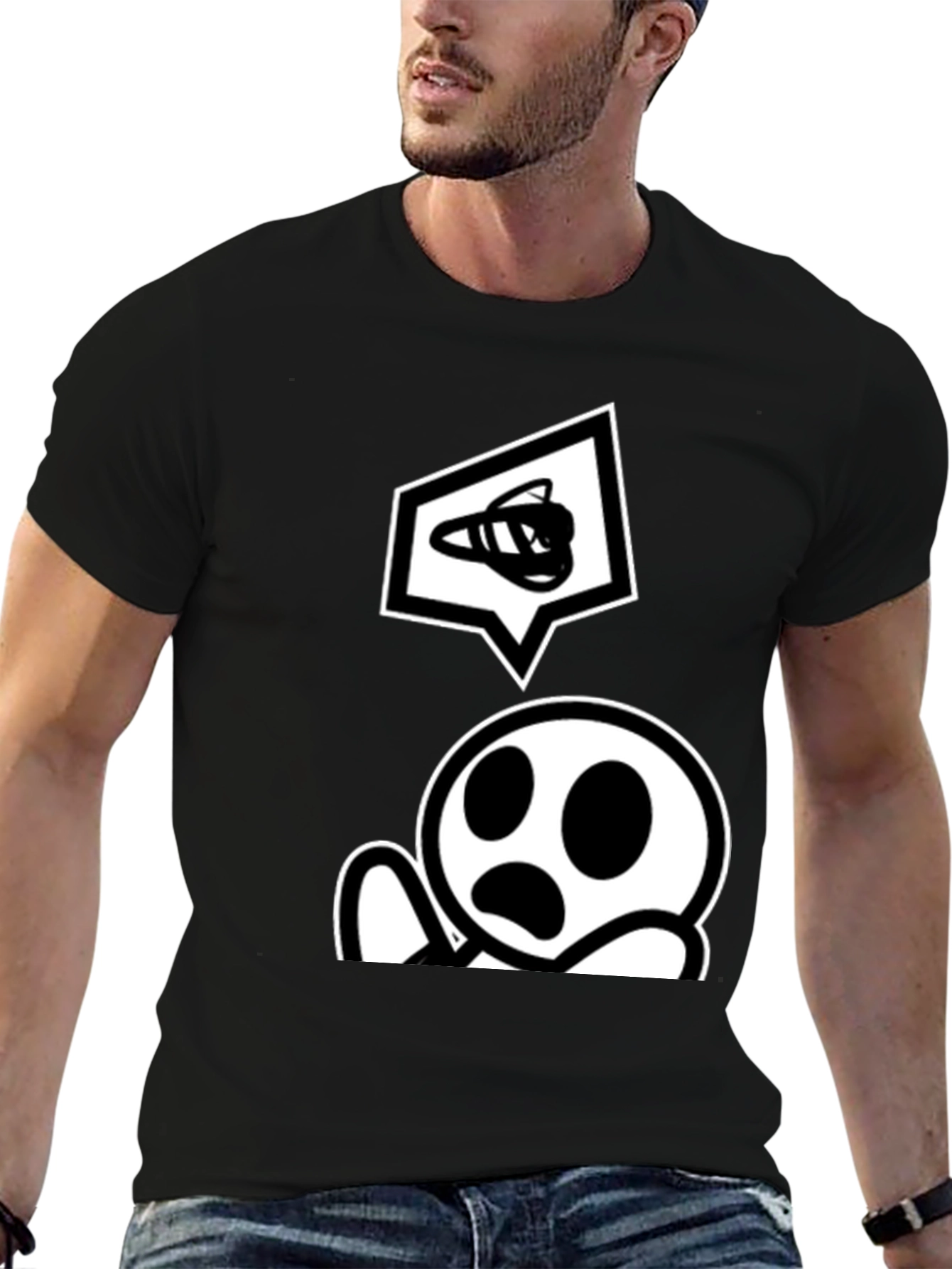 Cartoon Graphic T-Shirt - Classic Black Tee