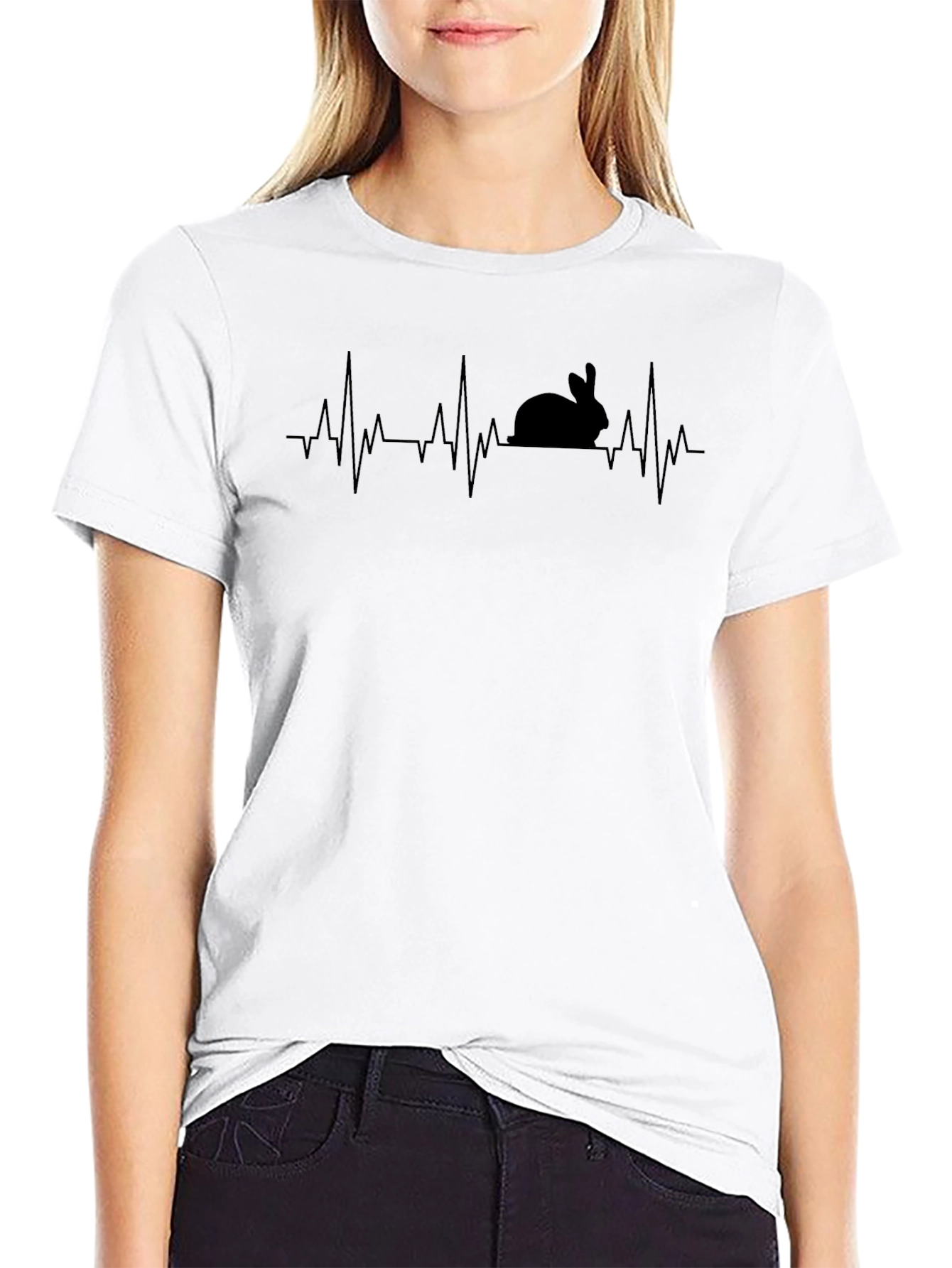 Rabbit Heartbeat T-Shirt - Quirky Animal Lover Tee