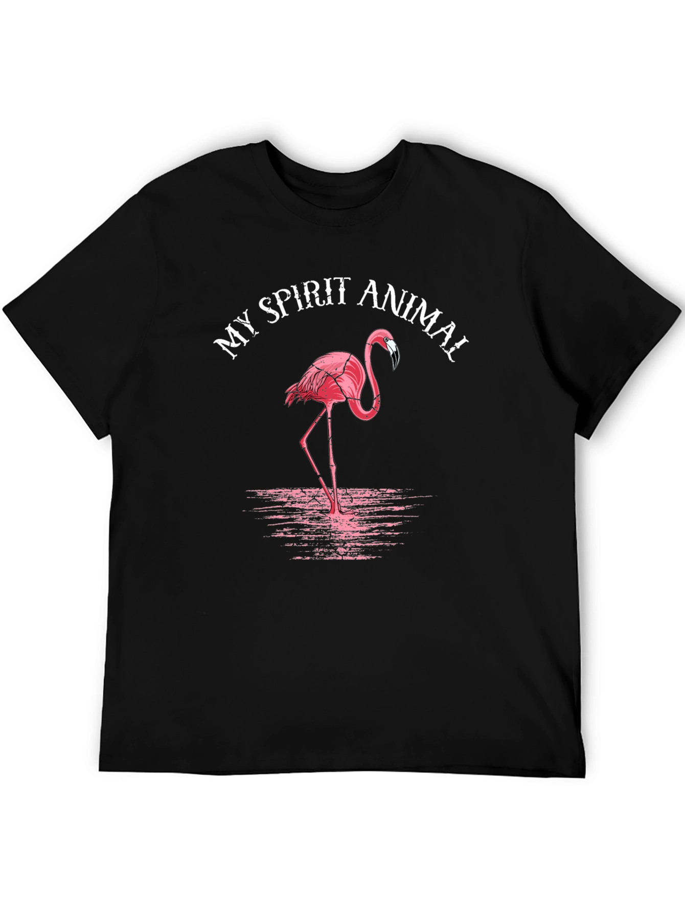 My Spirit Animal Flamingo T-Shirt Black Graphic Tee