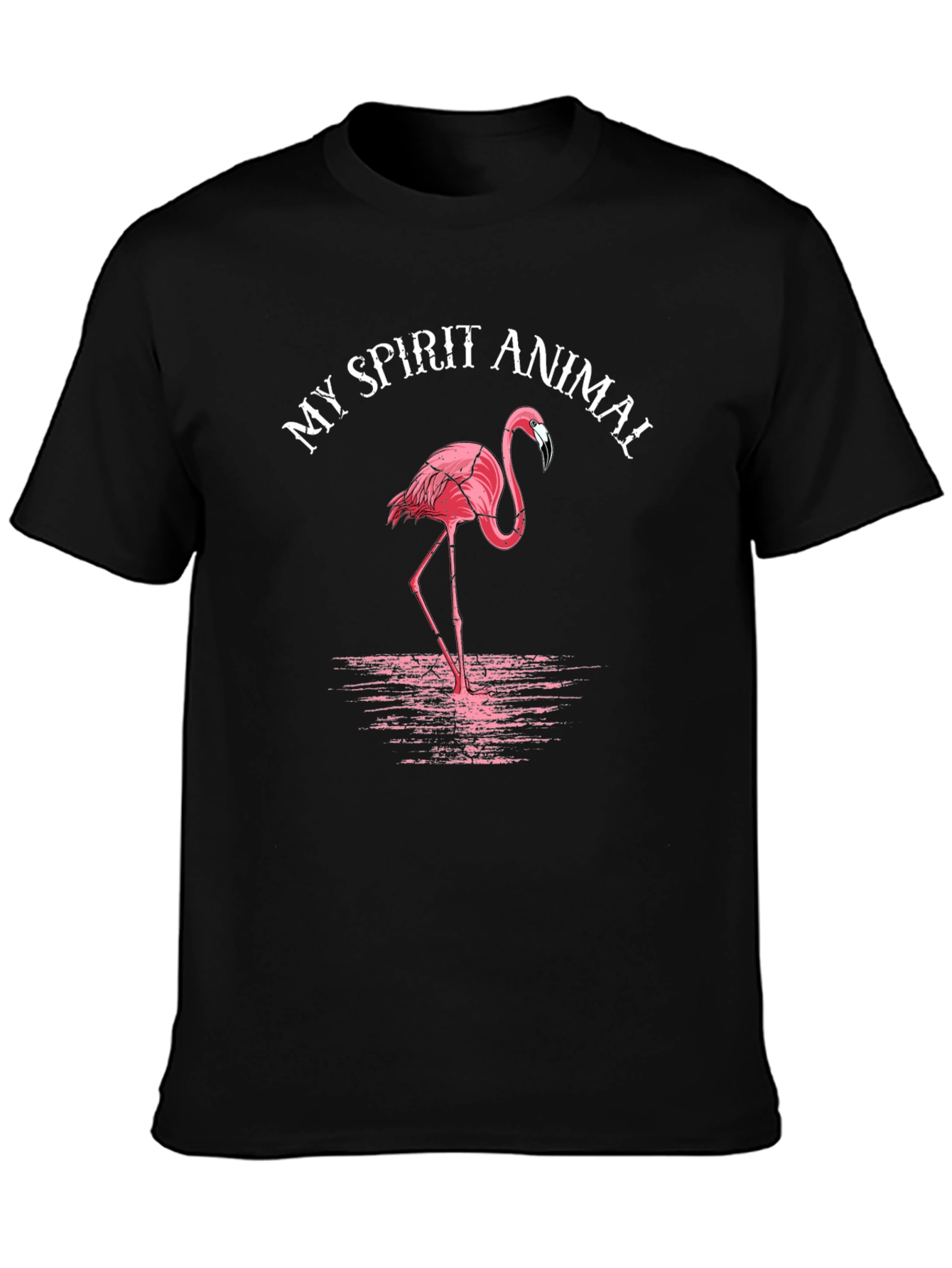My Spirit Animal Flamingo T-Shirt Black Graphic Tee