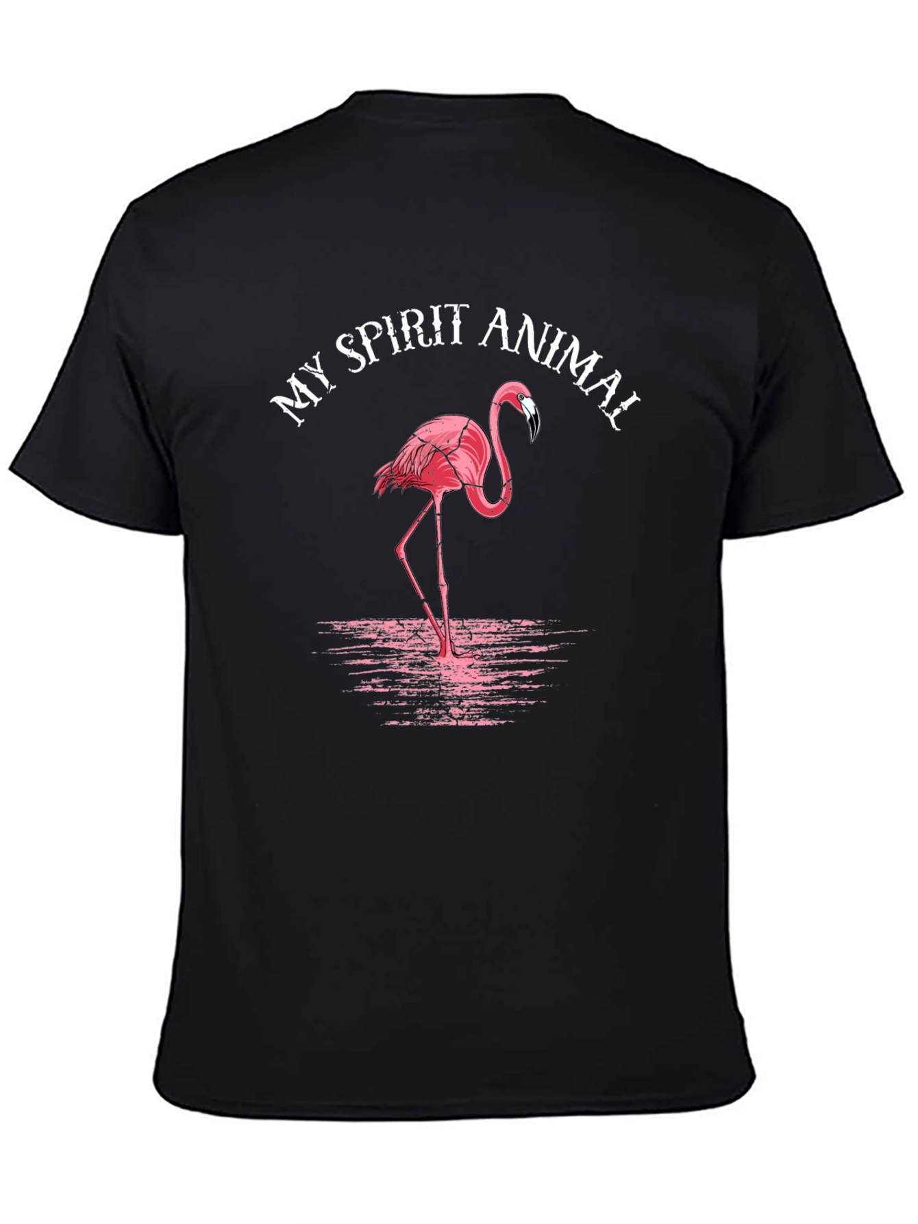 My Spirit Animal Flamingo T-Shirt Black Graphic Tee