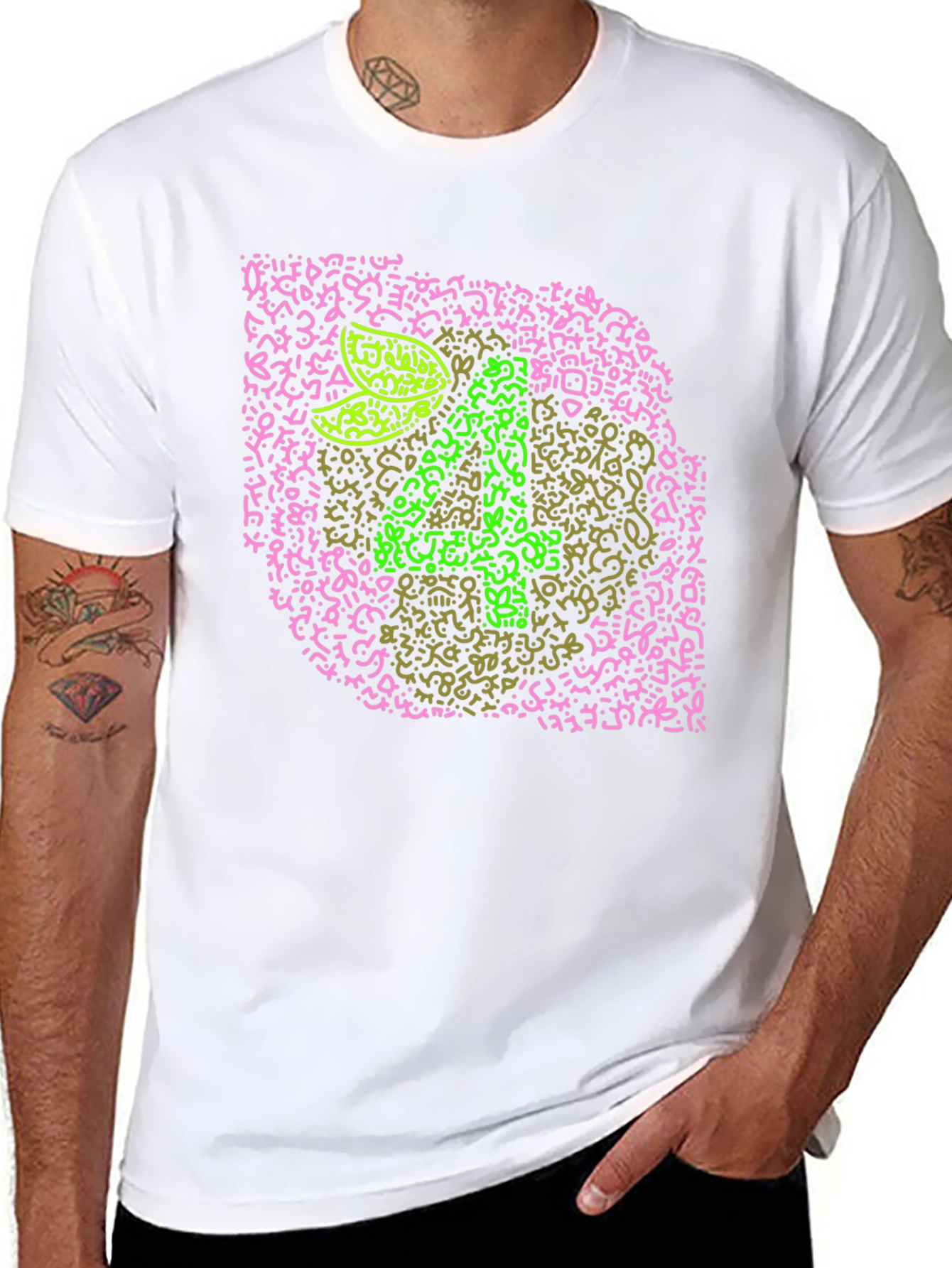 Eye Test Chart Tee - Black Crew Neck T-Shirt
