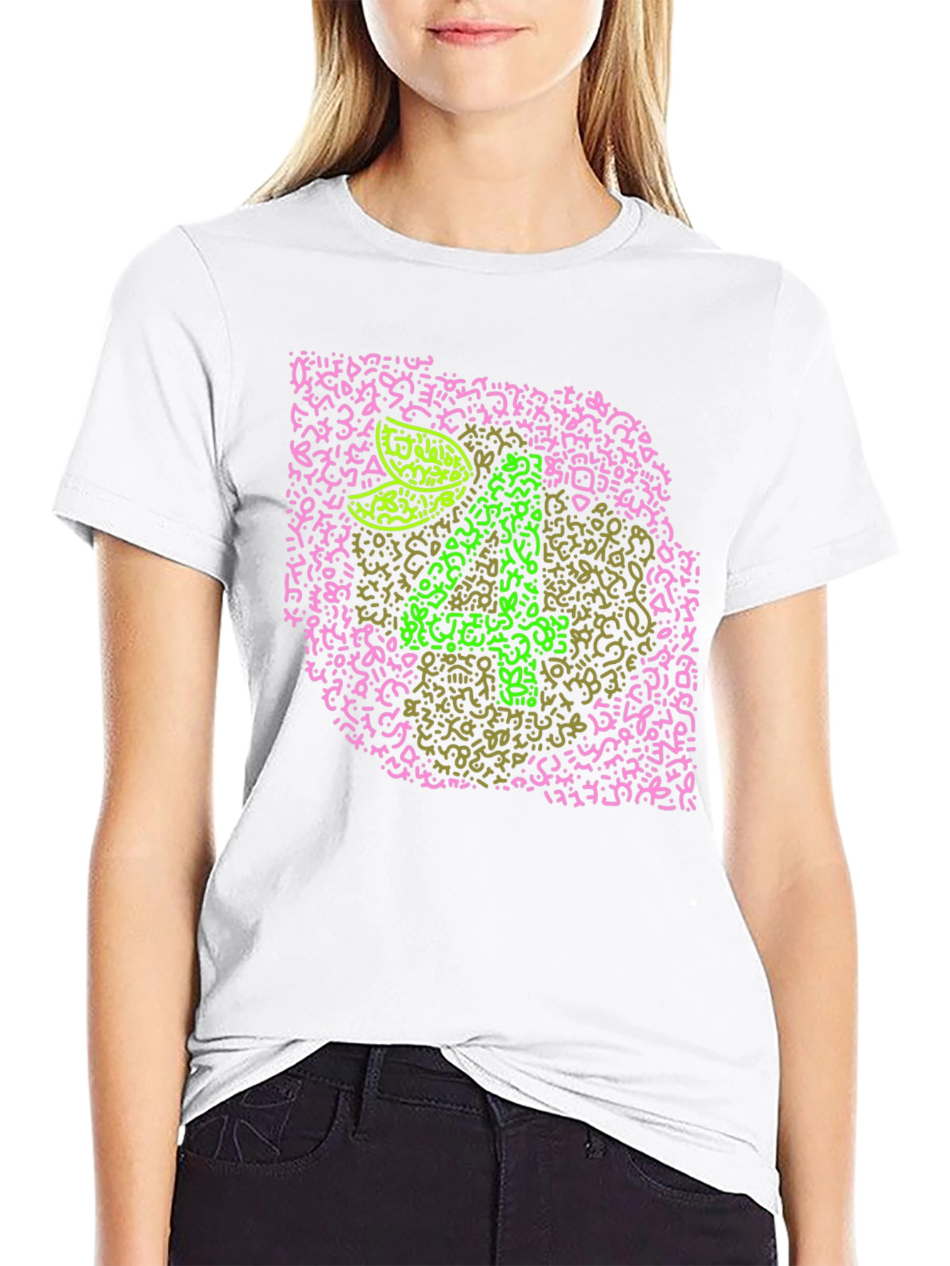 Eye Test Chart Tee - Black Crew Neck T-Shirt