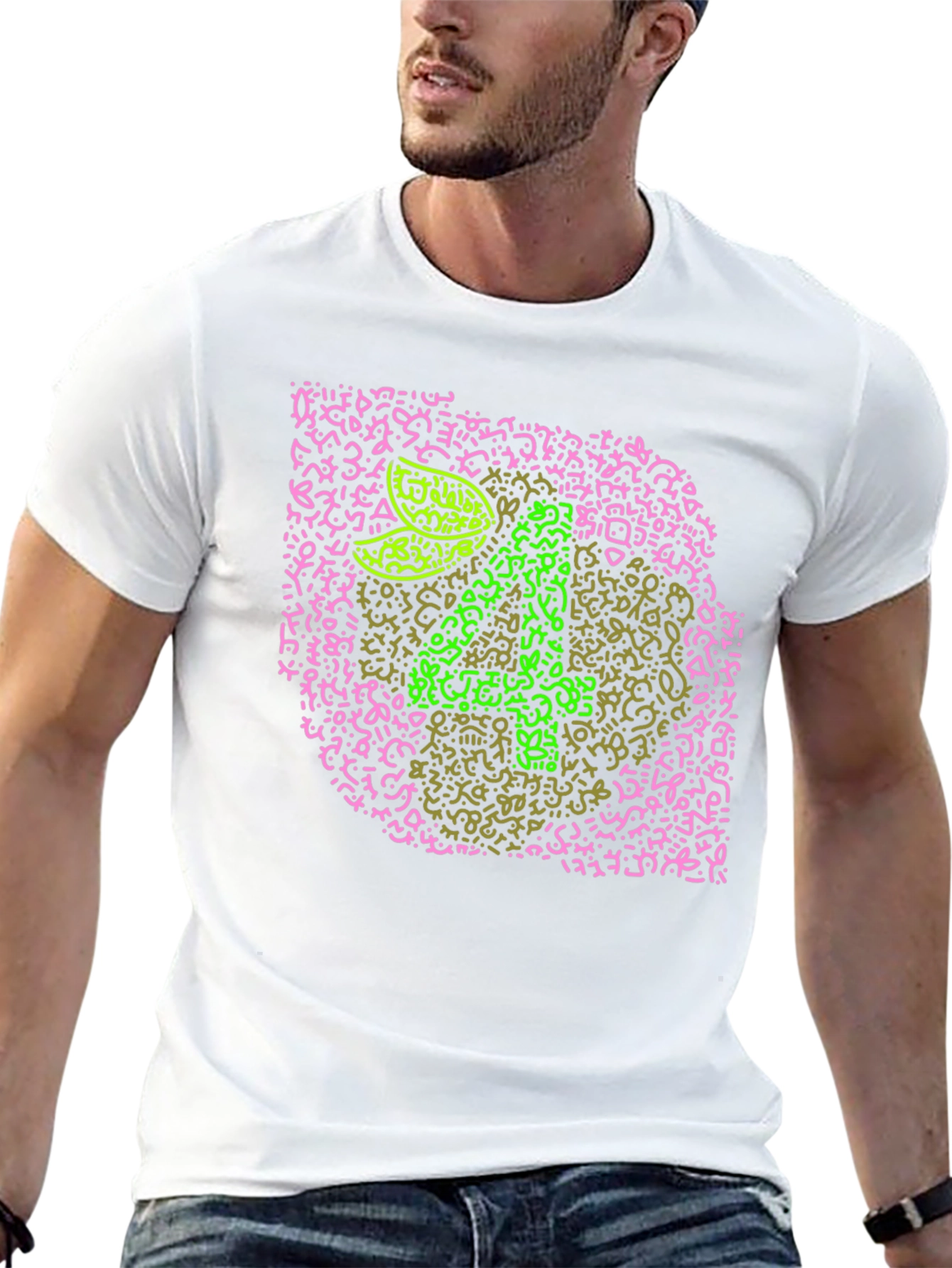 Eye Test Chart Tee - Black Crew Neck T-Shirt