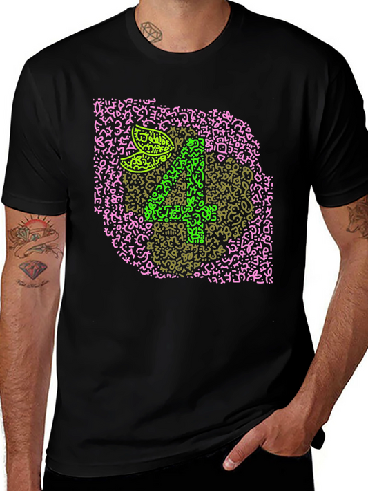 Eye Test Chart Tee - Black Crew Neck T-Shirt