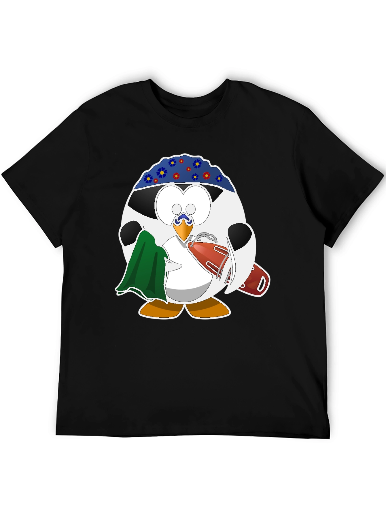 Lifeguard Penguin Graphic T-Shirt - Black