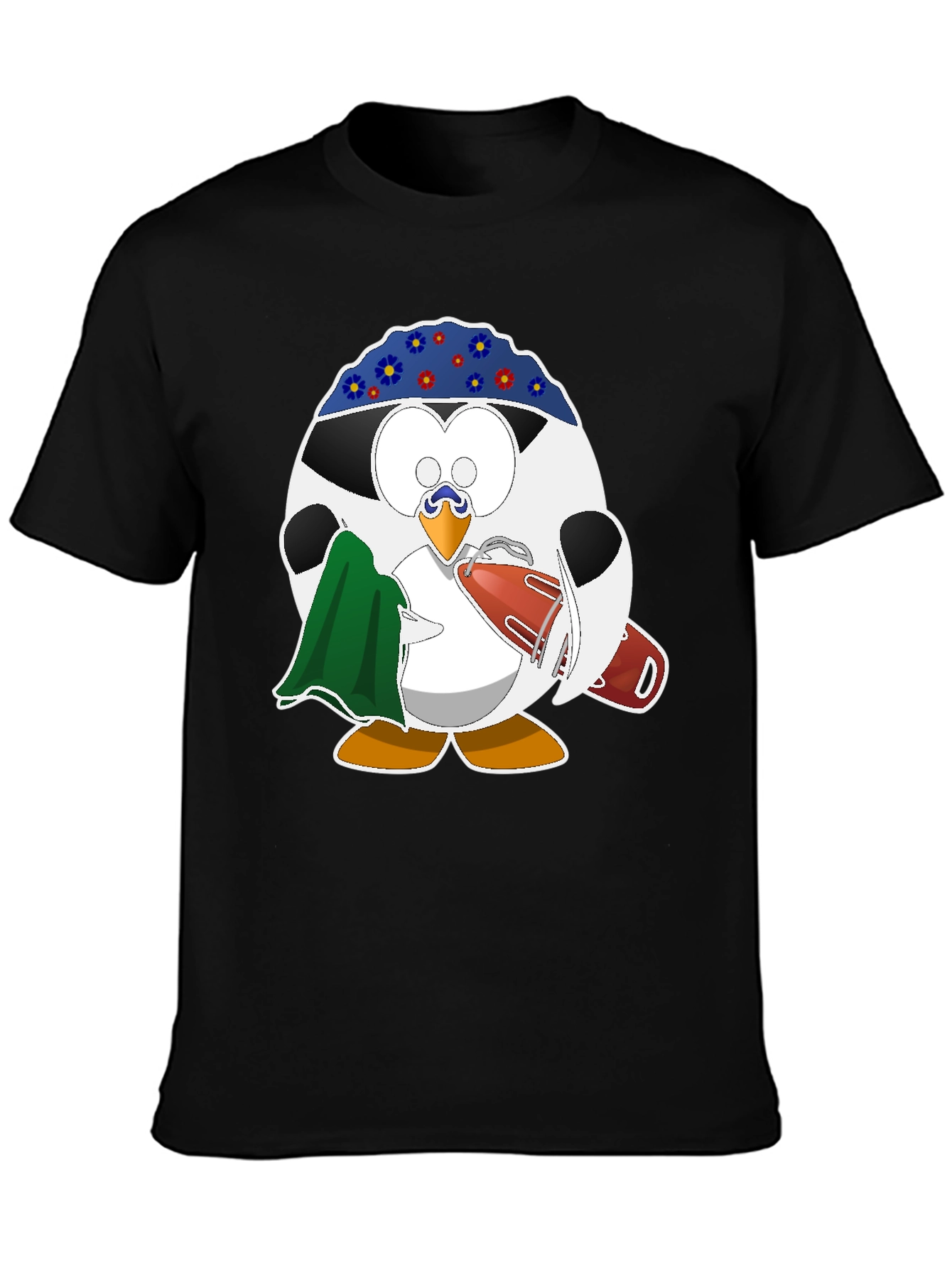 Lifeguard Penguin Graphic T-Shirt - Black