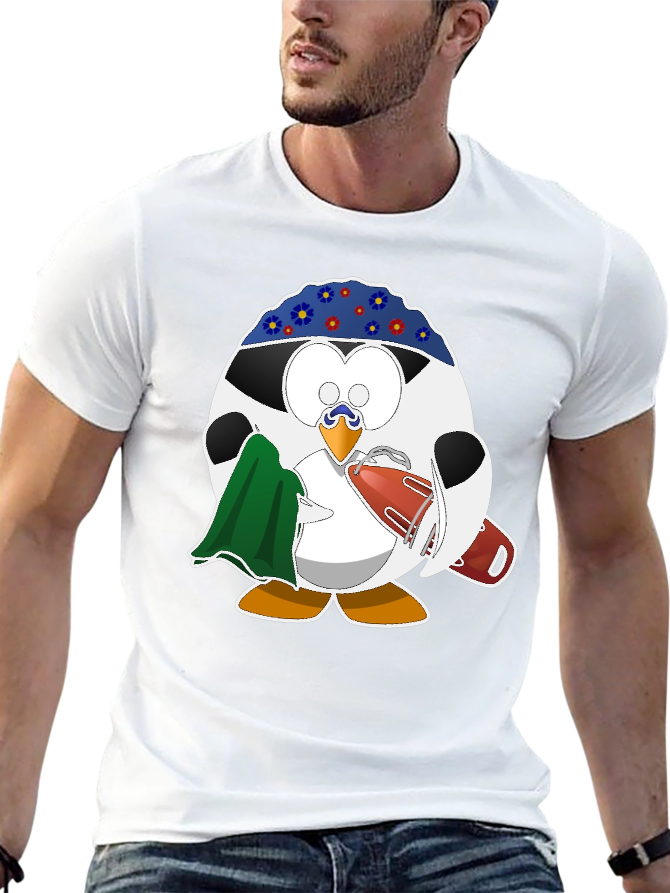 Lifeguard Penguin Graphic T-Shirt - Black