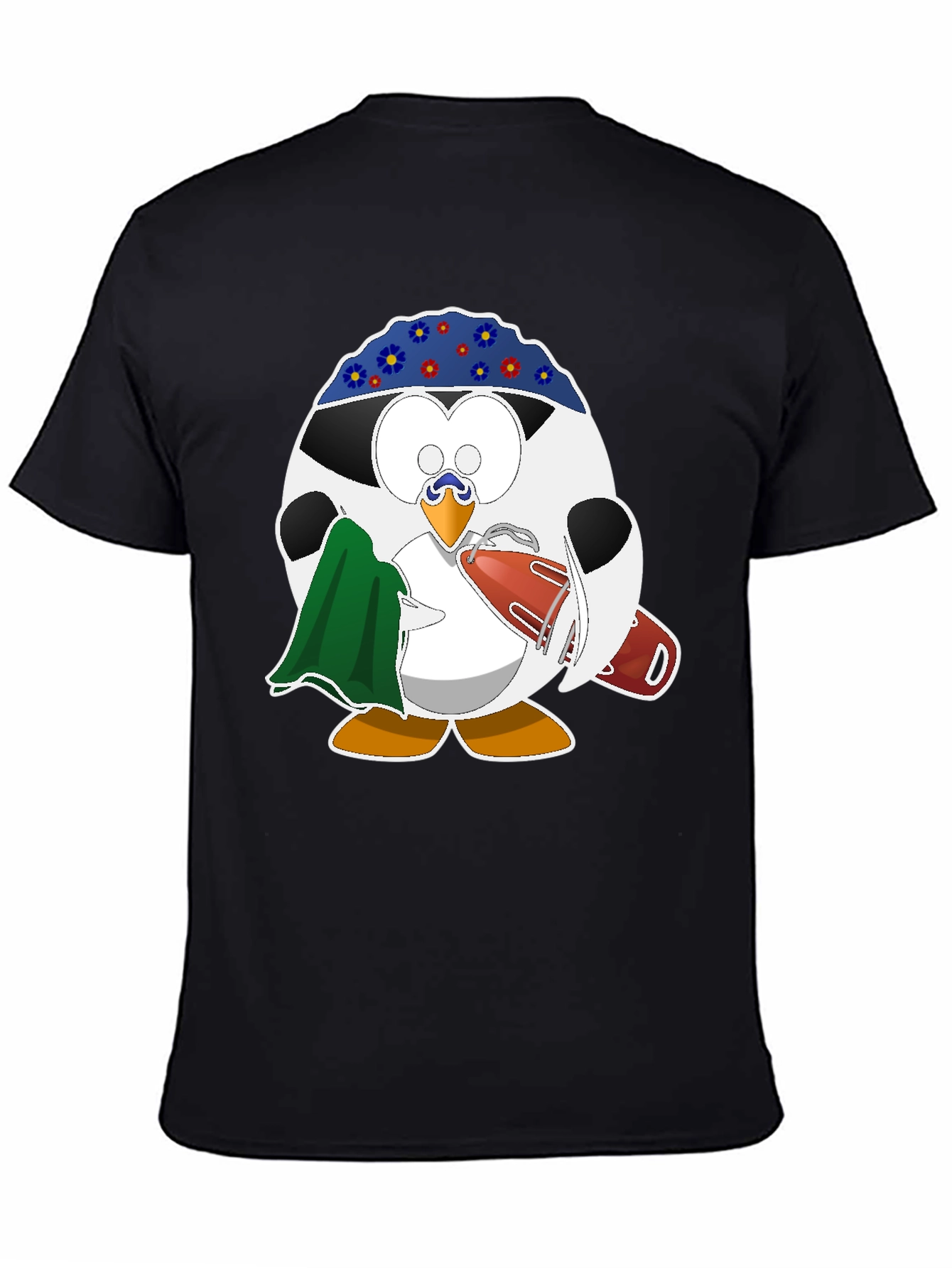 Lifeguard Penguin Graphic T-Shirt - Black