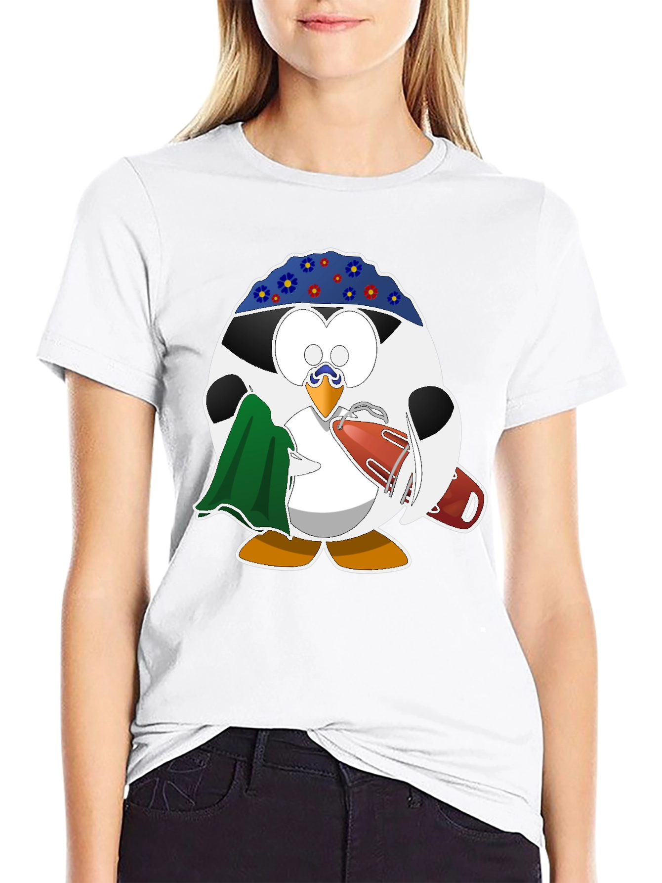 Lifeguard Penguin Graphic T-Shirt - Black